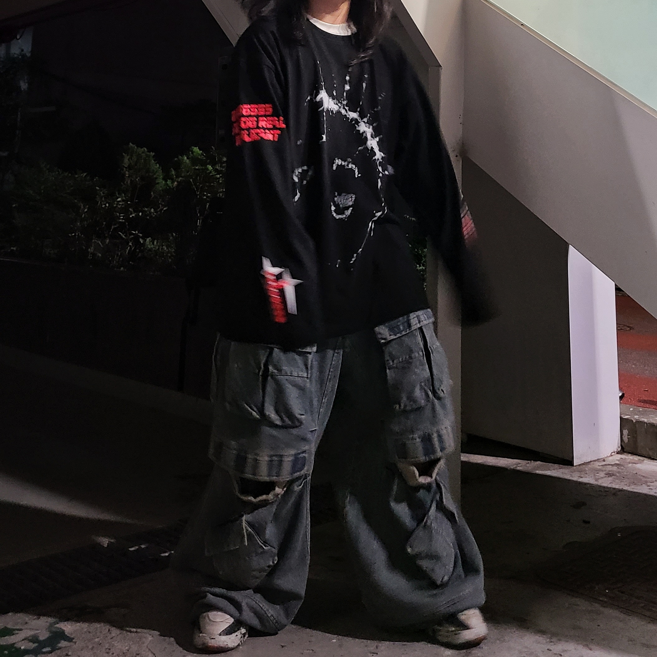 [KREAM 단독] Ourpas 061 Hell Runner Long Sleeve Black 착용 스타일 - 3