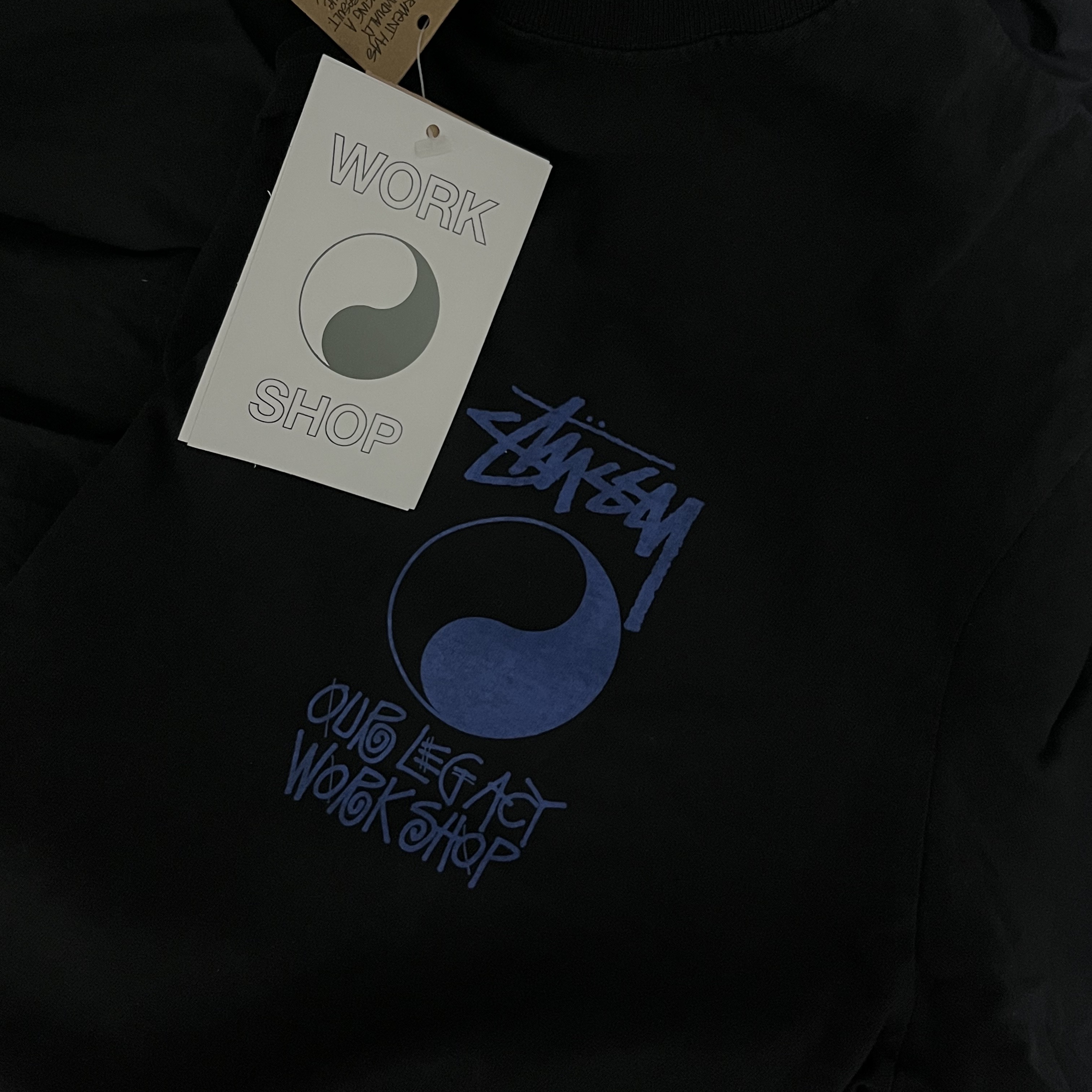 Stussy x Our Legacy Frame Pigment Dyed T-Shirt Black 착용 스타일 - 1