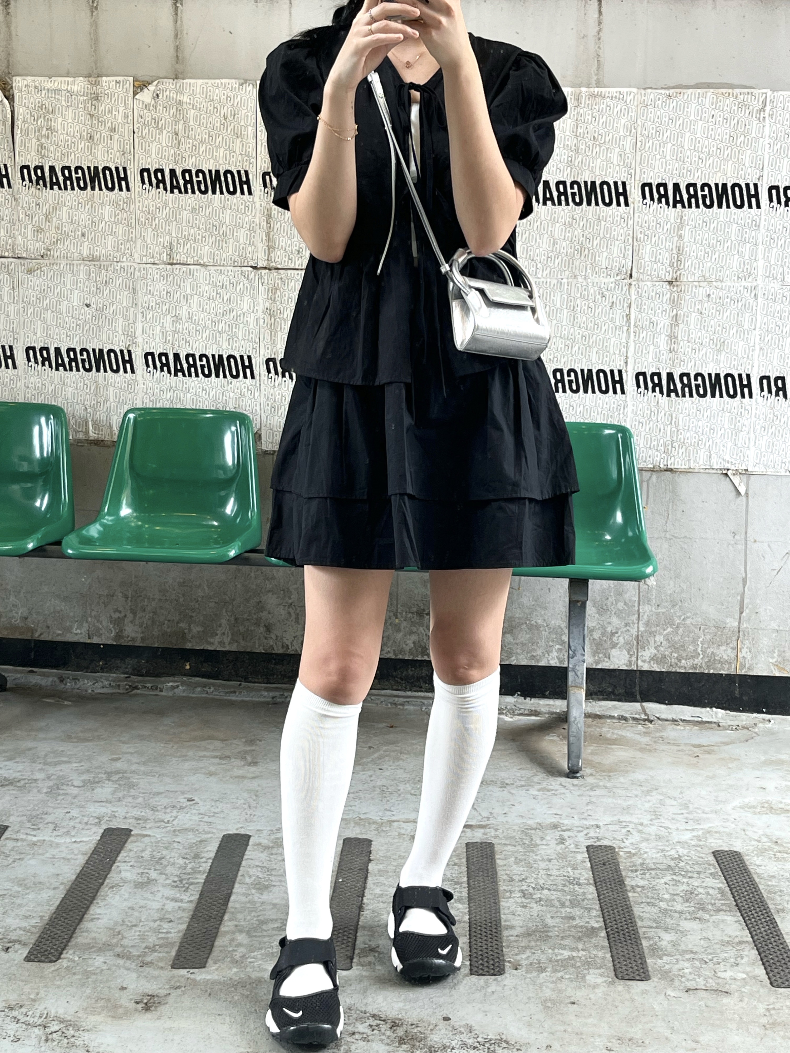 (GS/PS) Nike Air Rift Black White 착용 스타일