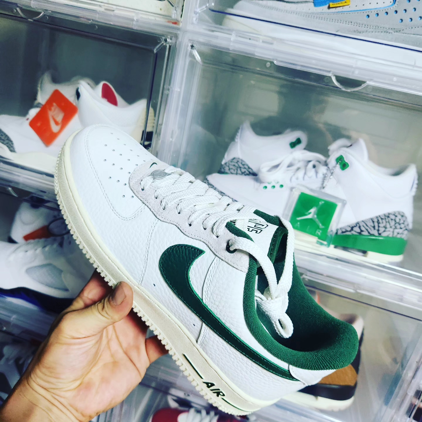 (W) Nike Air Force 1 '07 LX Summit White Gorge Green 착용 스타일