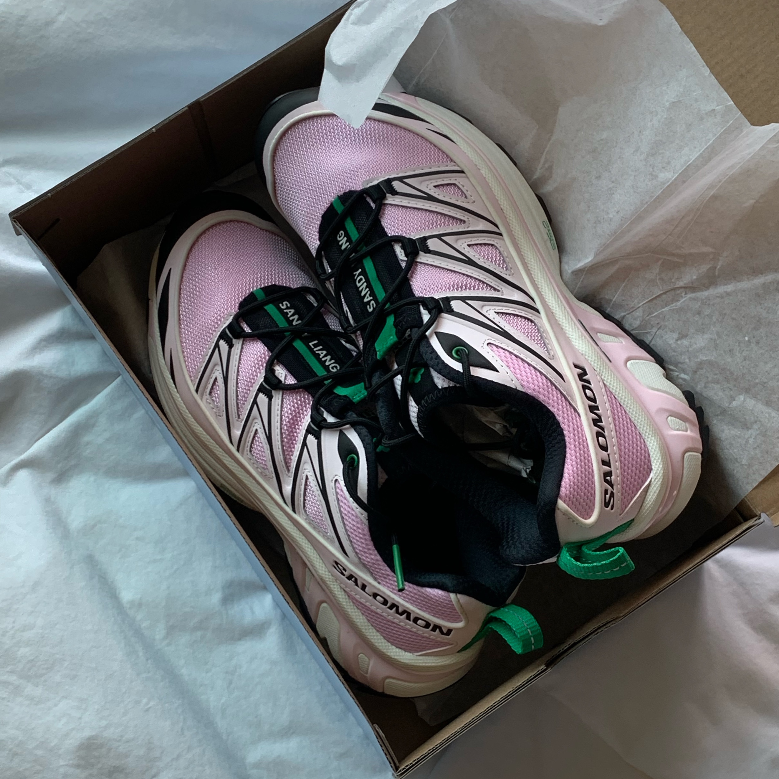 Salomon x Sandy Liang XT-6 Expanse Cradle Pink 착용 스타일 - 2