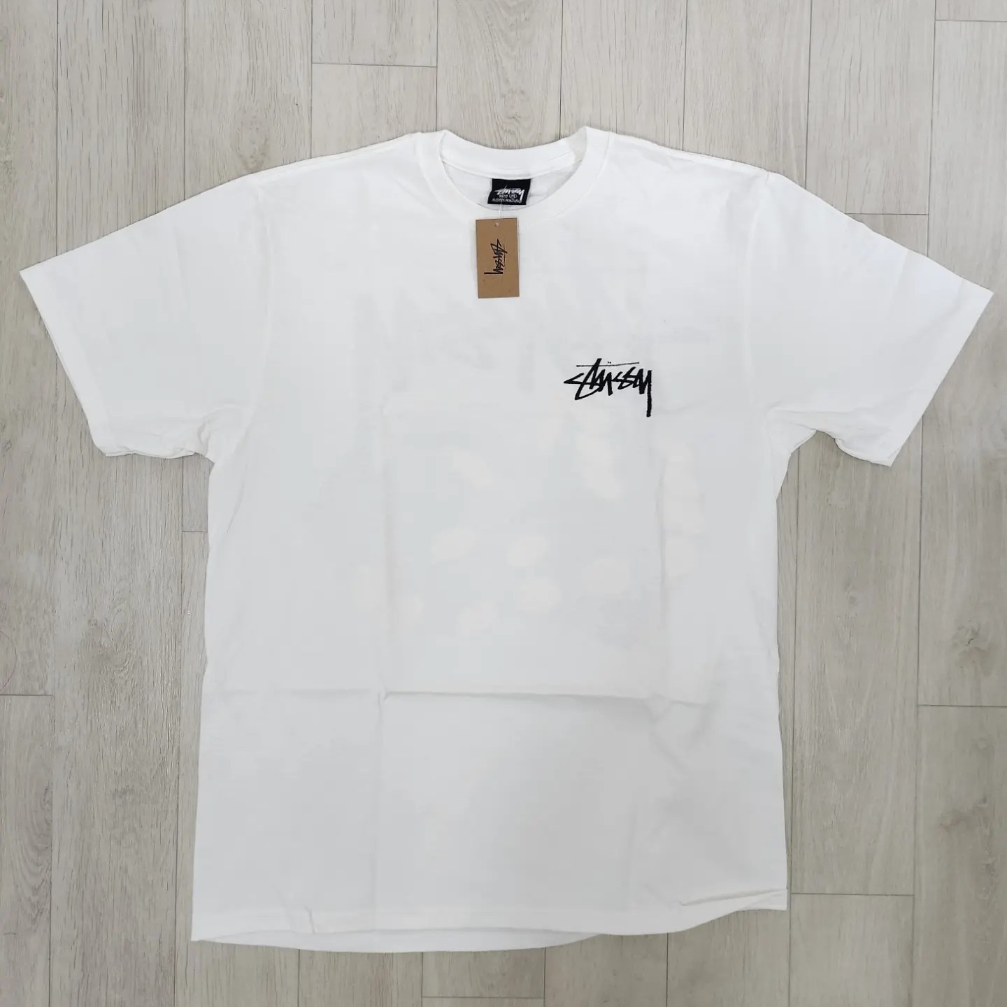 Stussy Diced Out T-Shirt White 착용 스타일 - 2