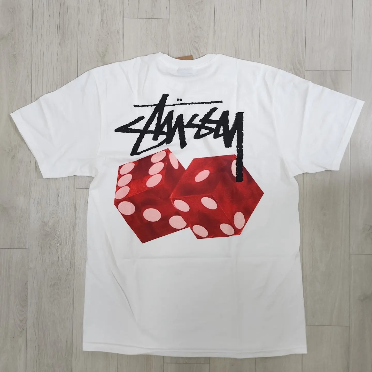 Stussy Diced Out T-Shirt White 착용 스타일 - 1