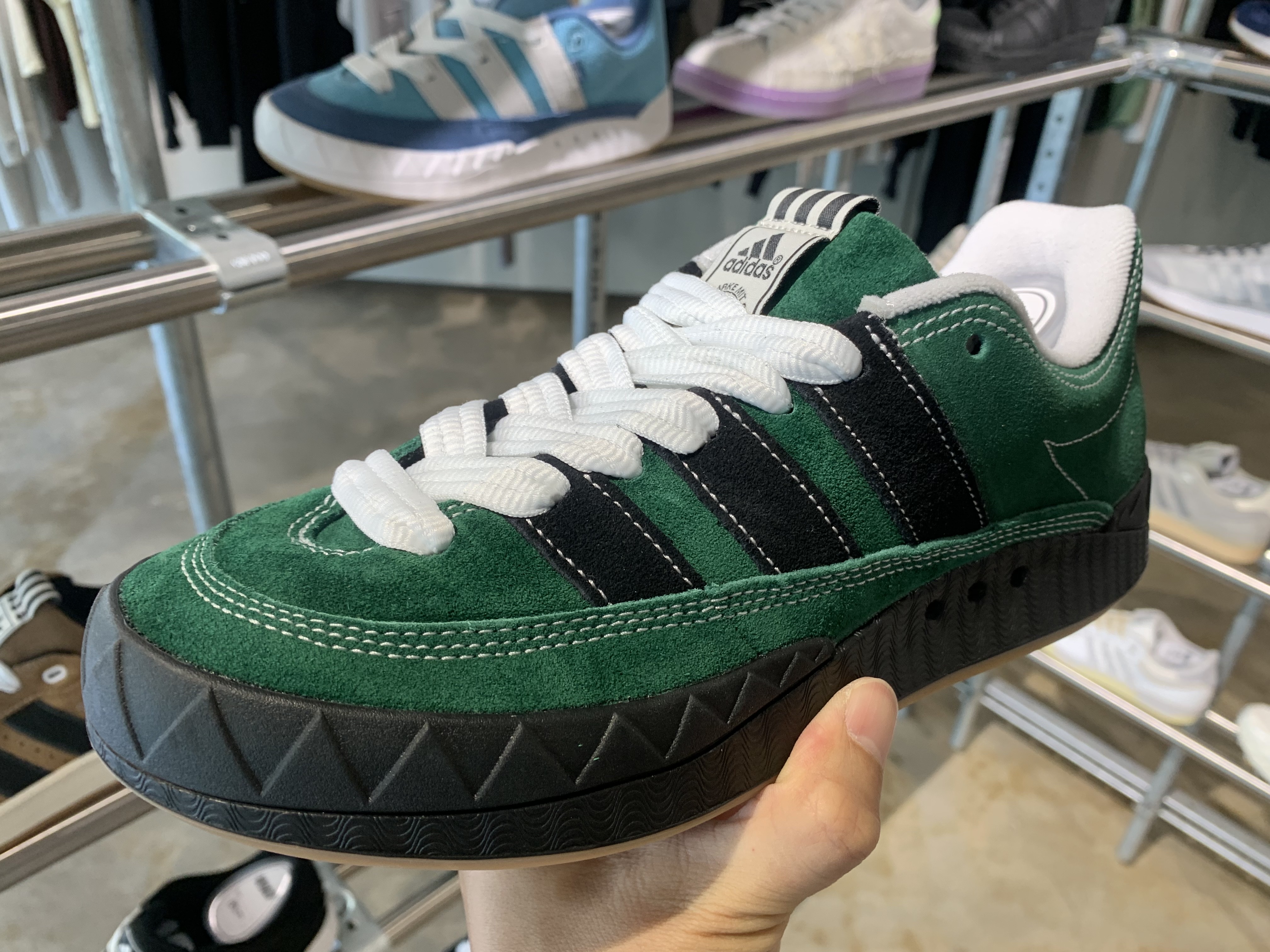 Adidas x YNuK Adimatic Dark Green Core Black 착용 스타일 - 2