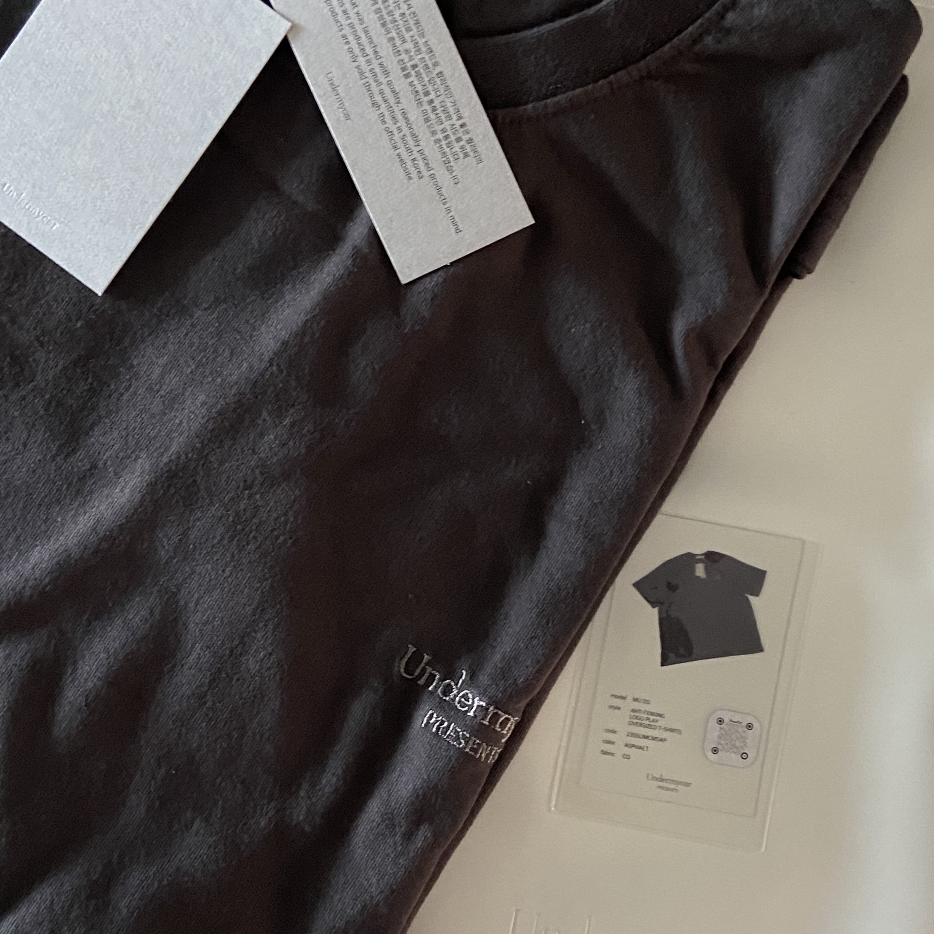 Undermycar Mu.05 Anti Fxxking Logo Play Oversized T-Shirts Asphalt 착용 스타일