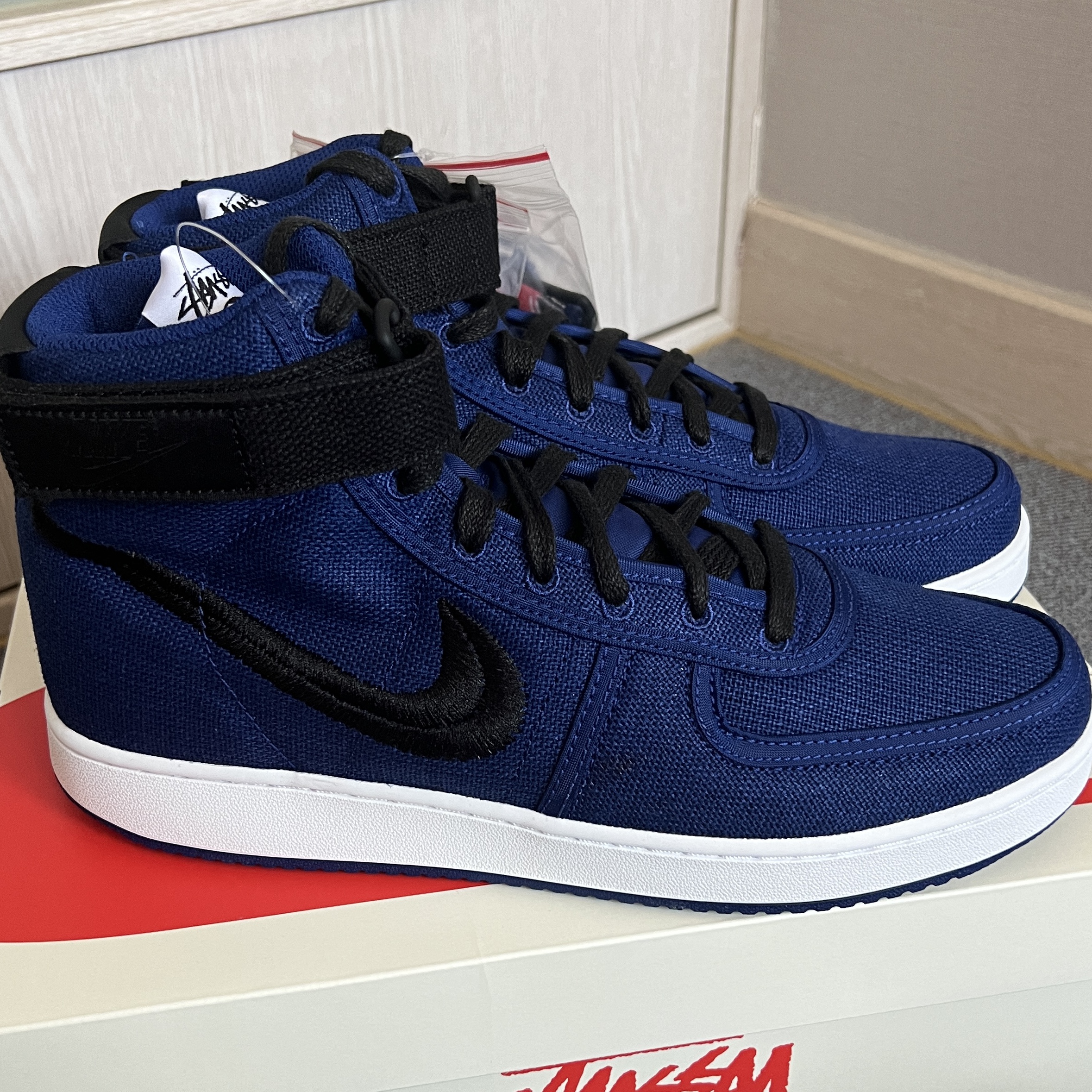 Nike x Stussy Vandal High Deep Royal Blue 착용 스타일 - 2