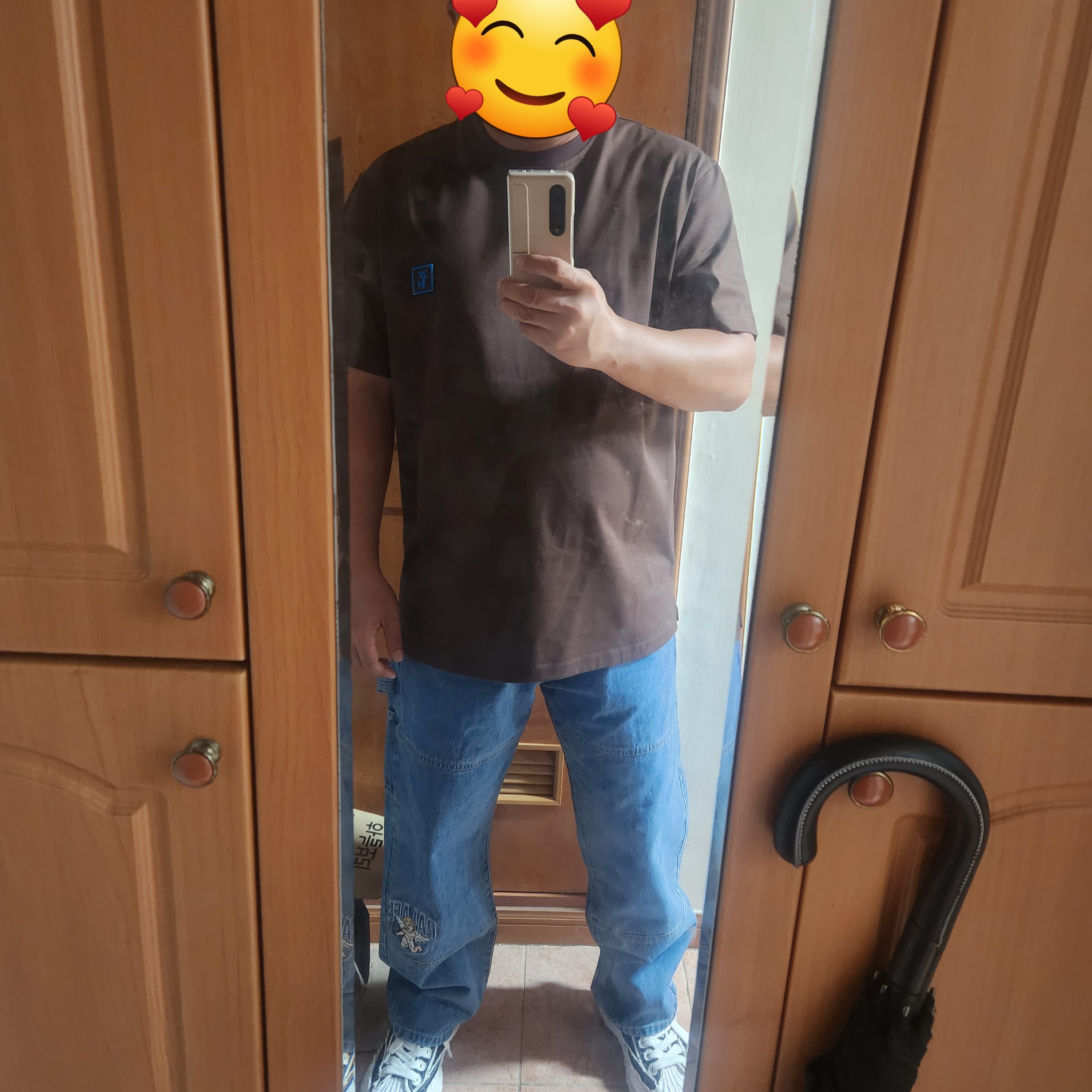 Wooyoungmi Cotton Back Logo T-Shirt Brown - 23SS, Palace Temptation Jean Stone Wash - 23SS 착용 스타일 - 3