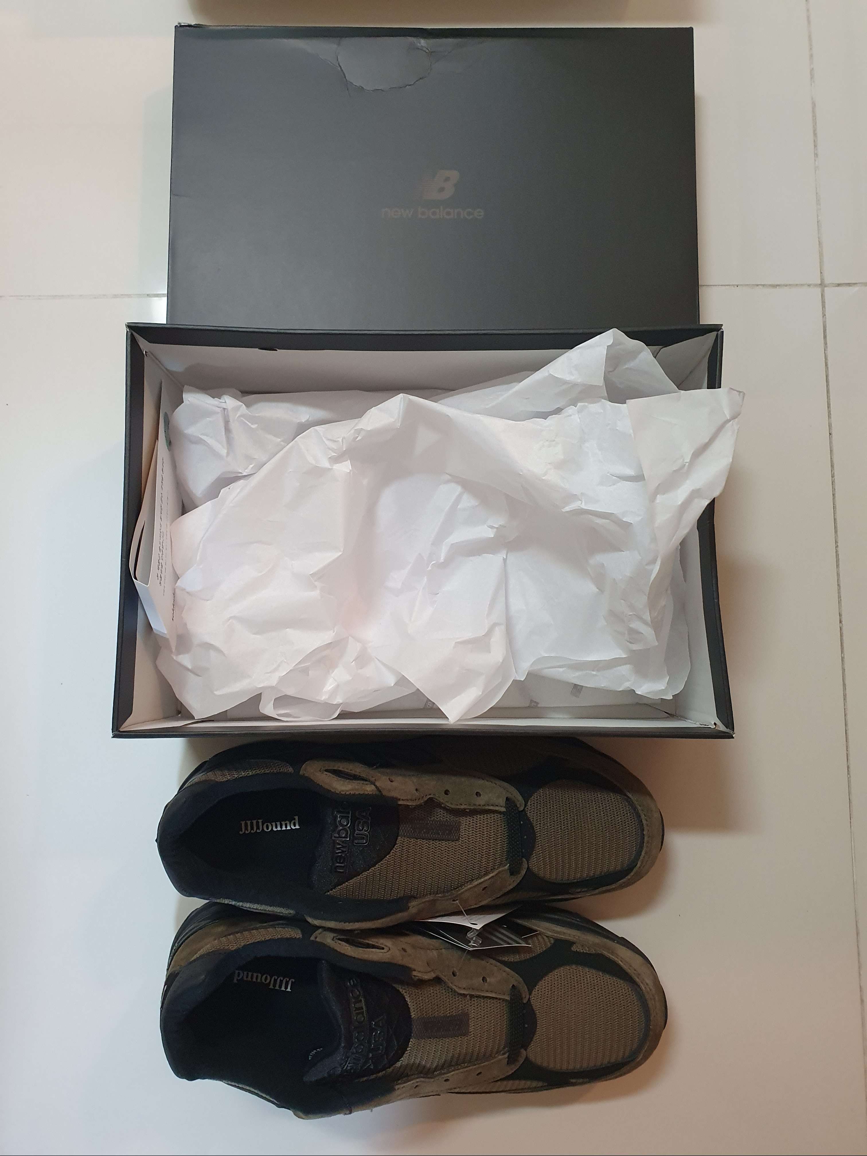 New Balance x JJJJound 990v3 Brown Black 착용 스타일