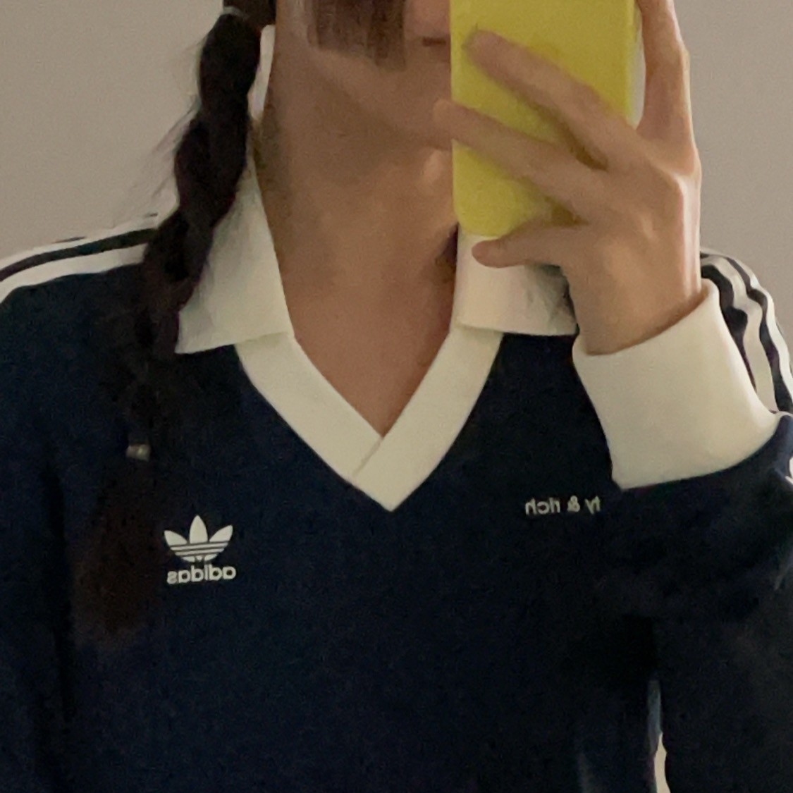 (W) Adidas x Sporty & Rich Long Sleeve Football Jersey Legend Ink - US Sizing 착용 스타일