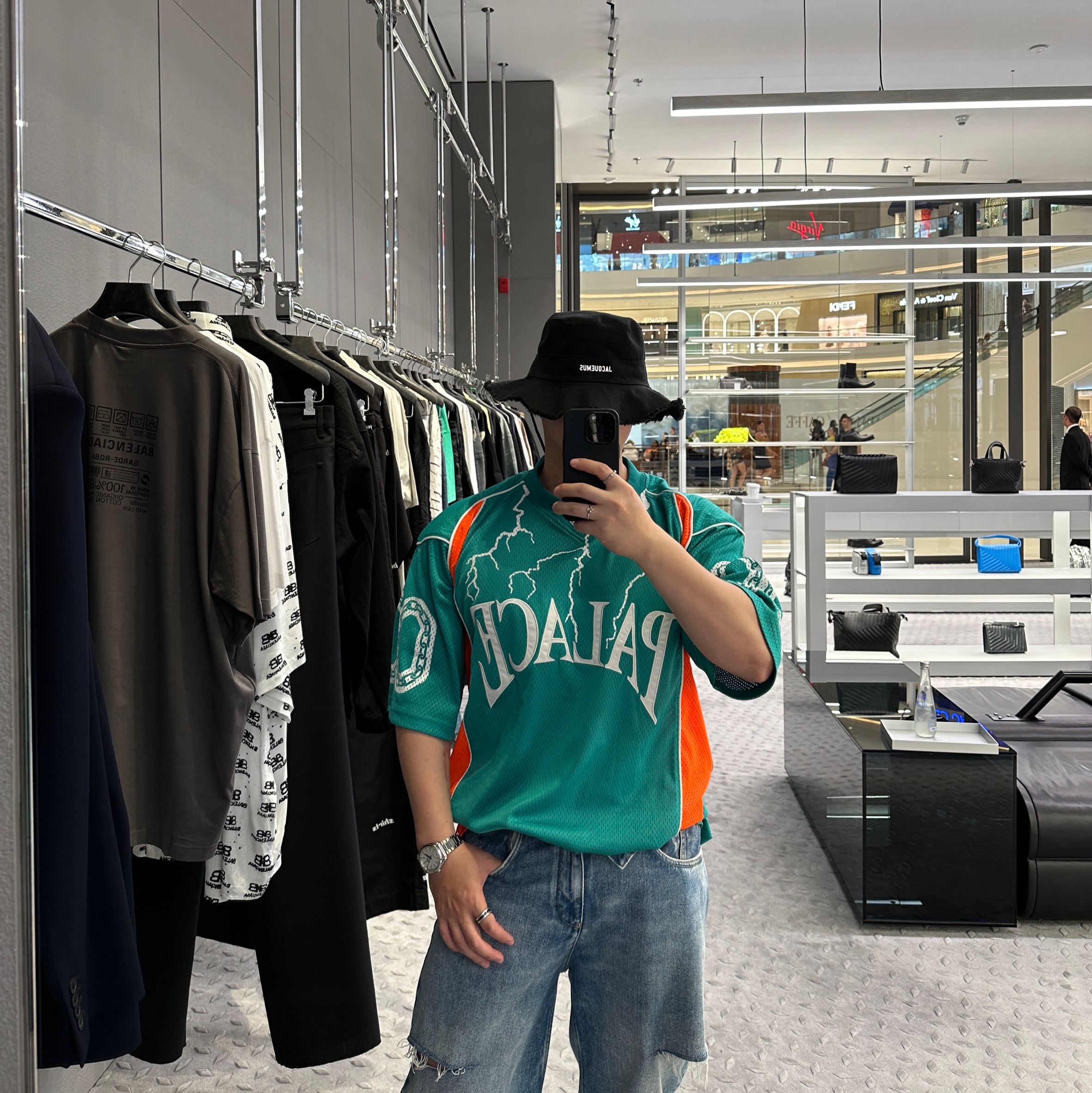 Palace Hesh Athletic Jersey Turquoise - 23SS 착용 스타일 - 1