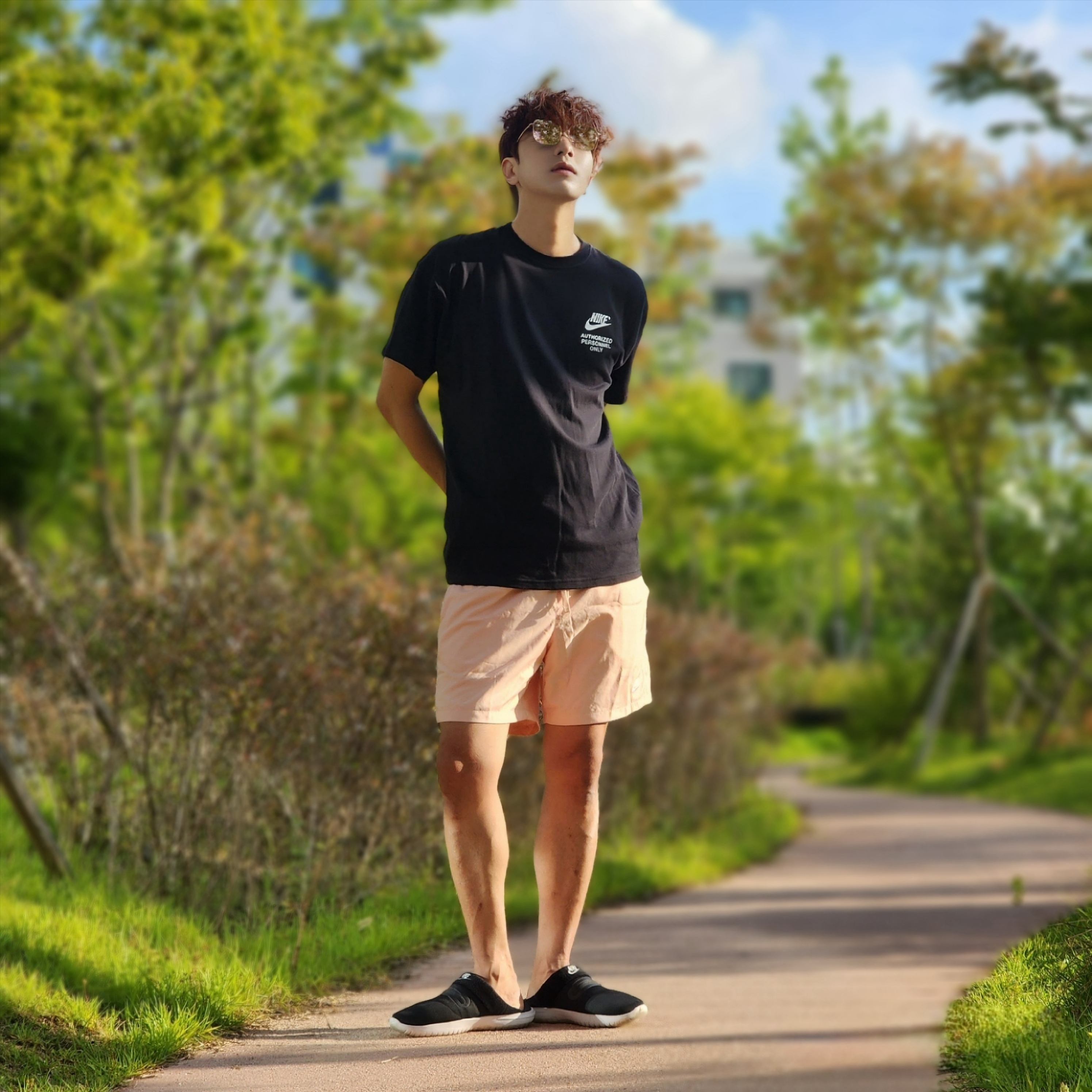 Nike NSW Authorized Personnel T-Shirt Black - US/EU, Nike NSW Authorized Personnel T-Shirt Black - Asia 착용 스타일 - 3