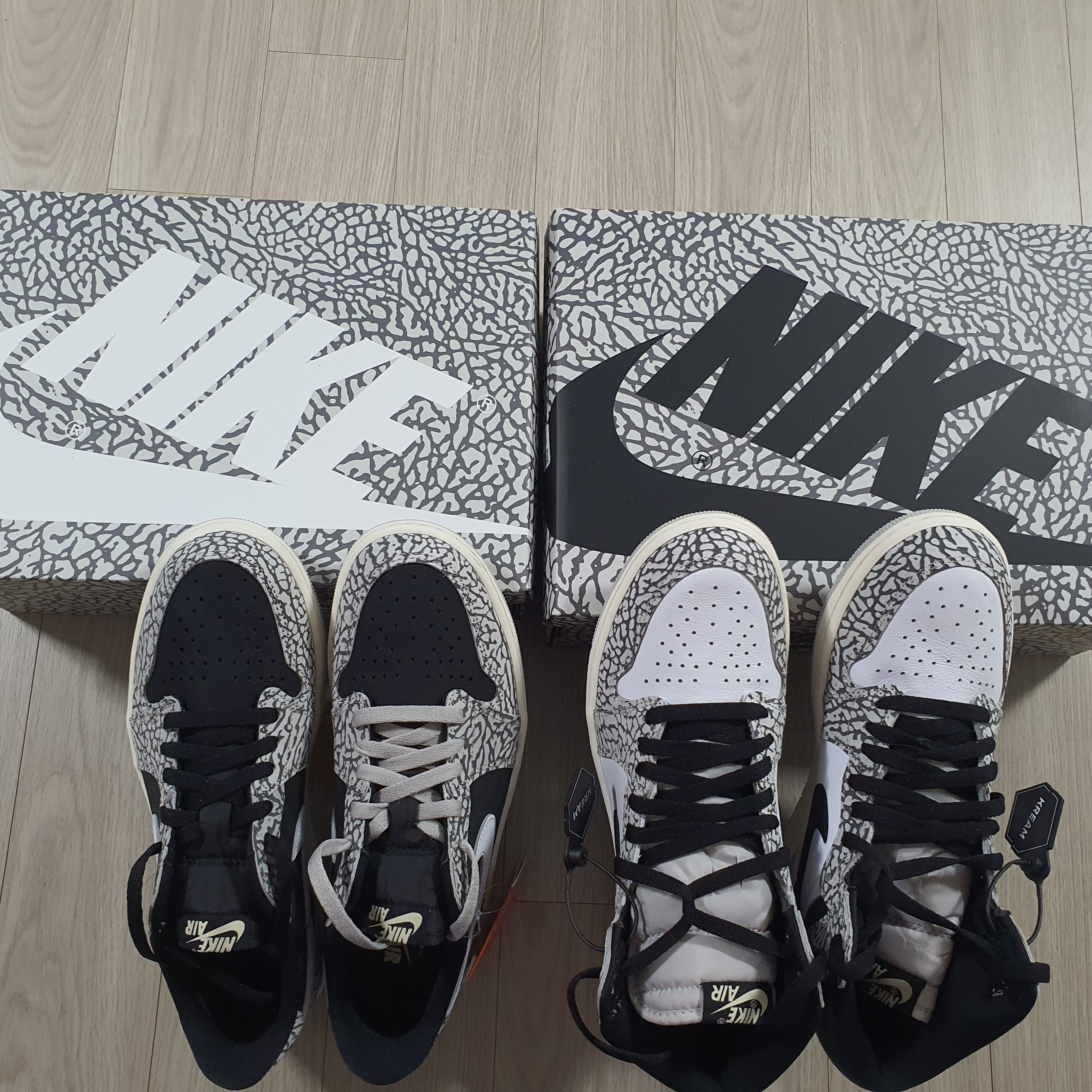 Jordan 1 Retro High OG White Cement 착용 스타일 - 1