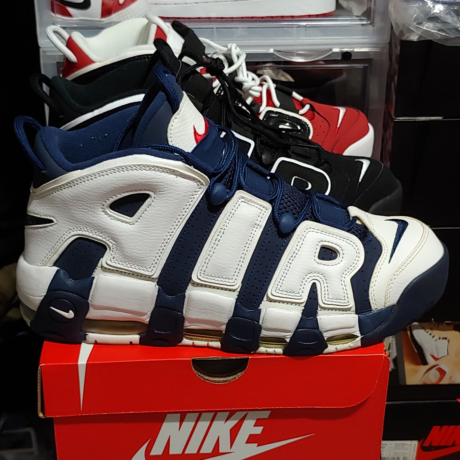 Nike Air More Uptempo 96 Bulls 2017, Nike Air More Uptempo Olympic 2016 착용 스타일 - 3