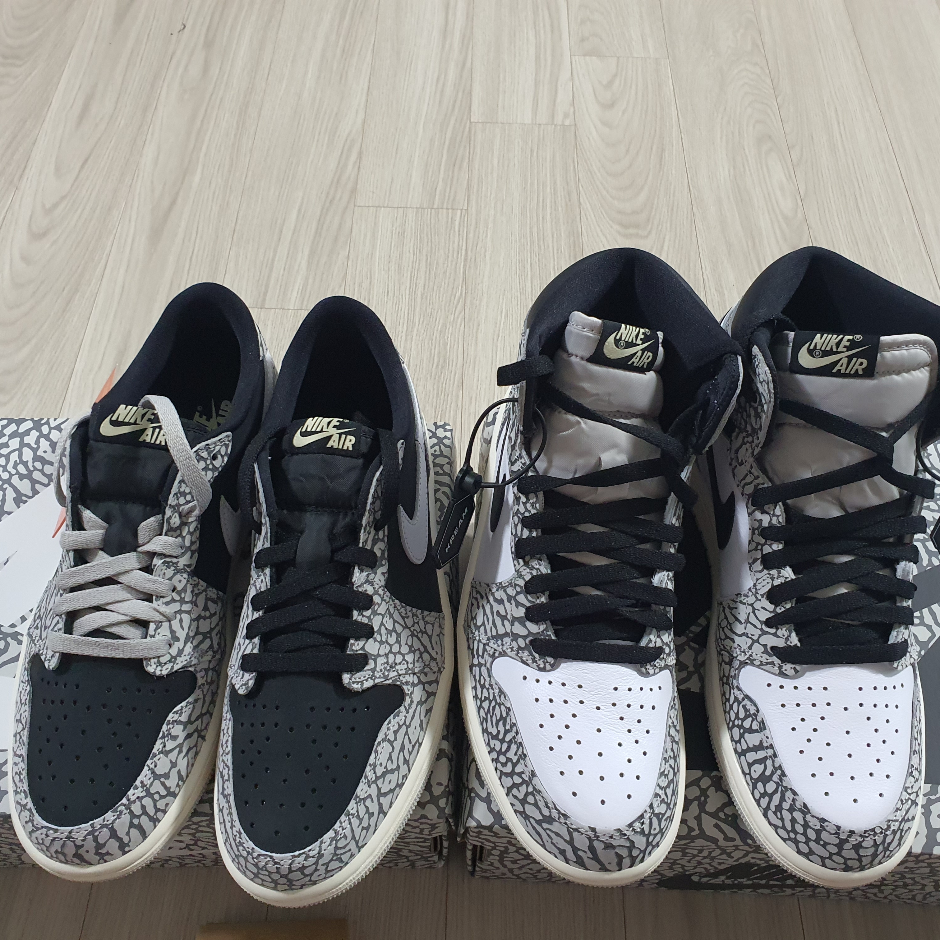 Jordan 1 Retro High OG White Cement 착용 스타일 - 4