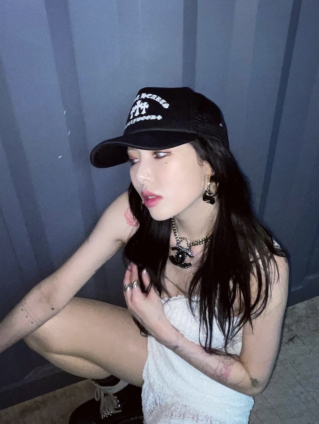 Chrome Hearts King Taco Foam Front Mesh Trucker Hat Black 착용 스타일 - 2