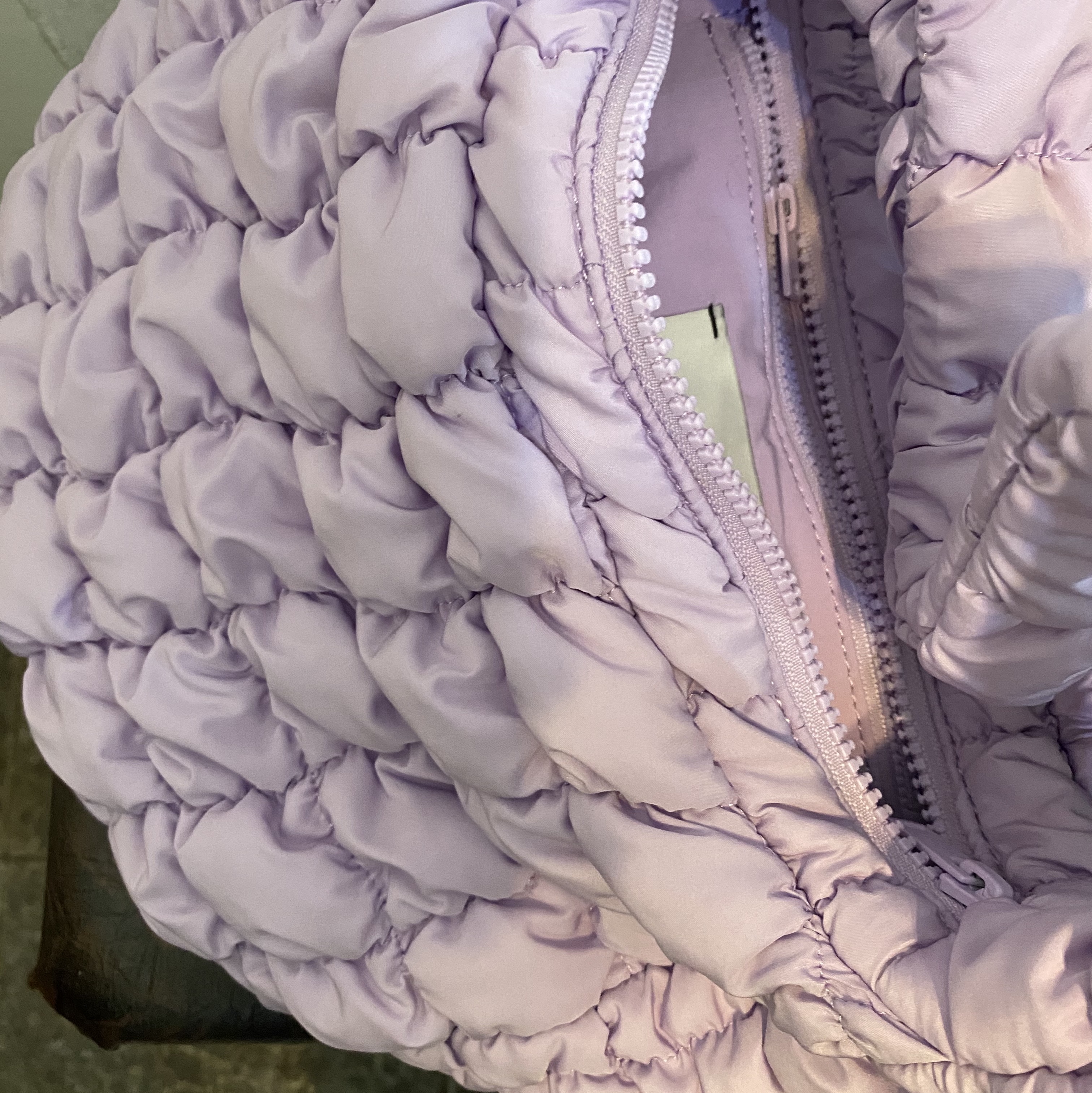 COS Quilted Mini Bag Purple 착용 스타일