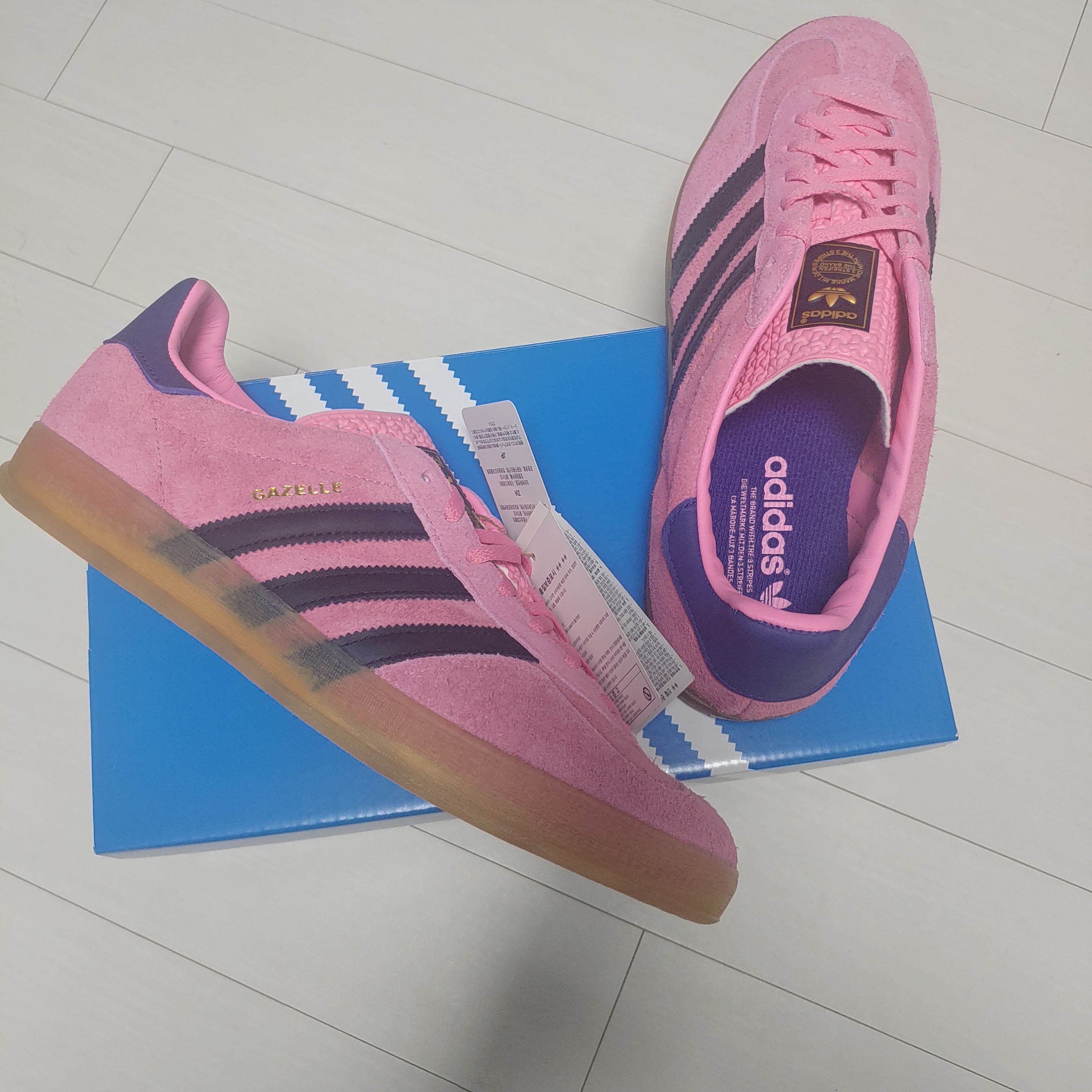 (W) Adidas Gazelle Indoor Bliss Pink 착용 스타일 - 2