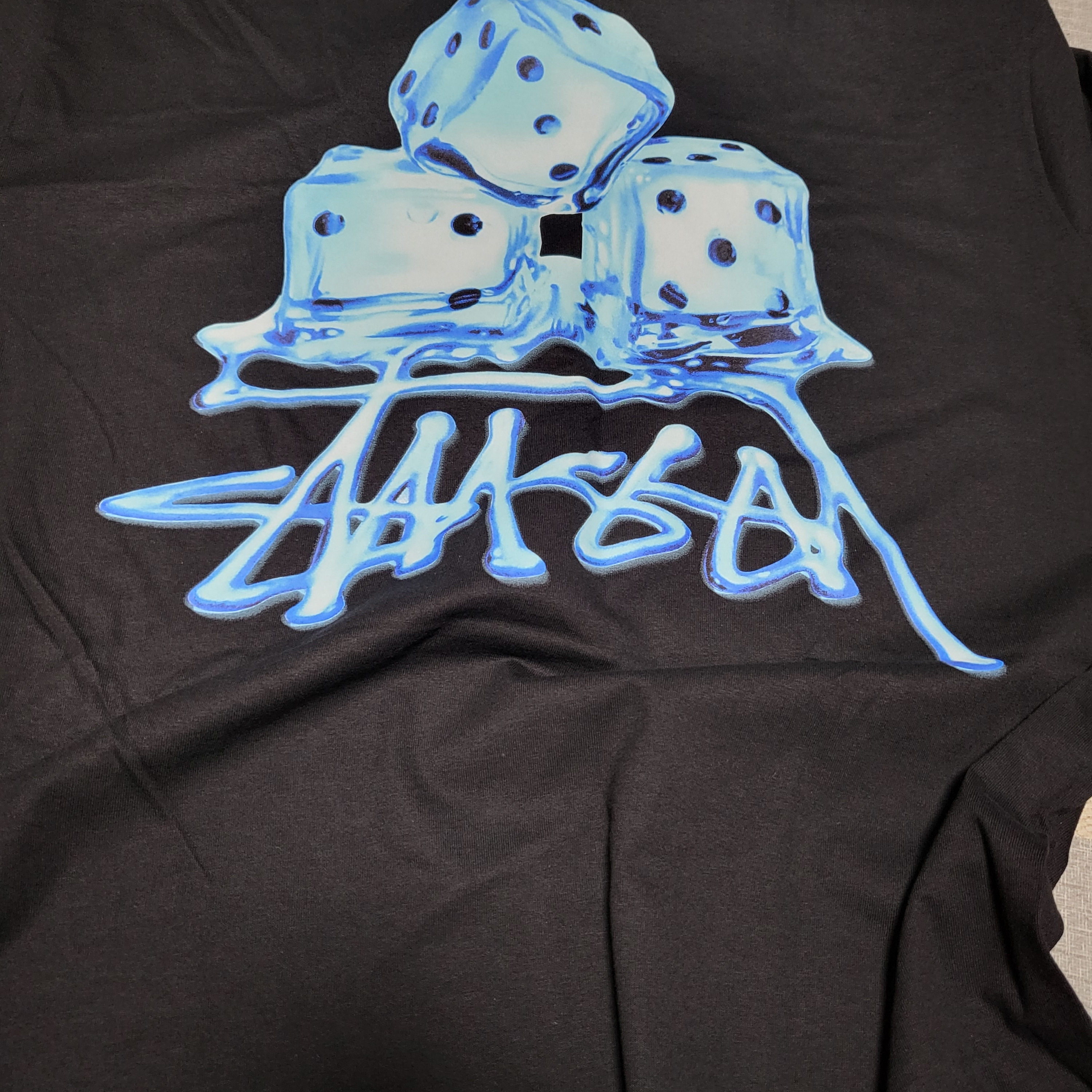 Stussy Melted T-Shirt Black 착용 스타일 - 2