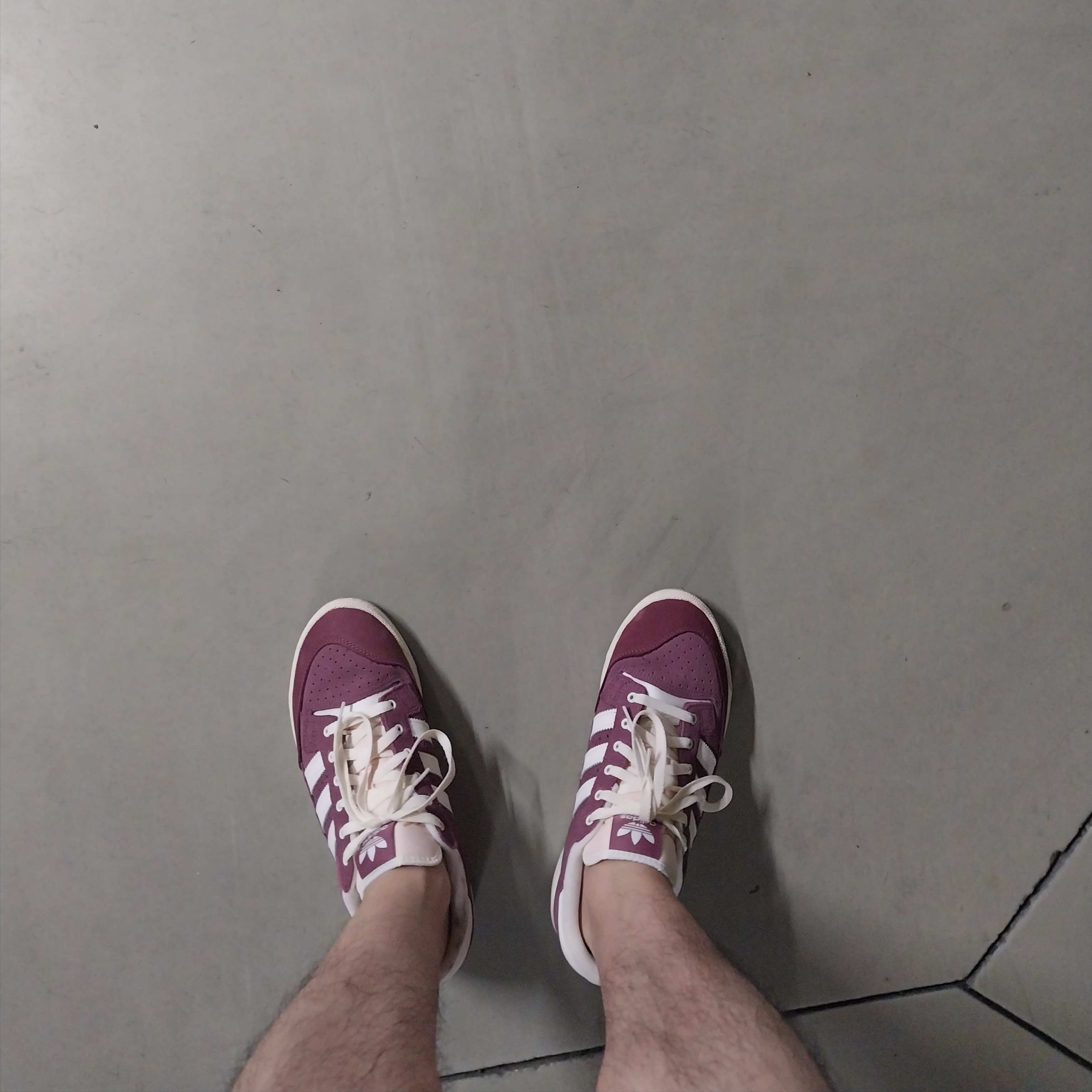 Adidas Centennial 85 Low Burgundy Cream White 착용 스타일