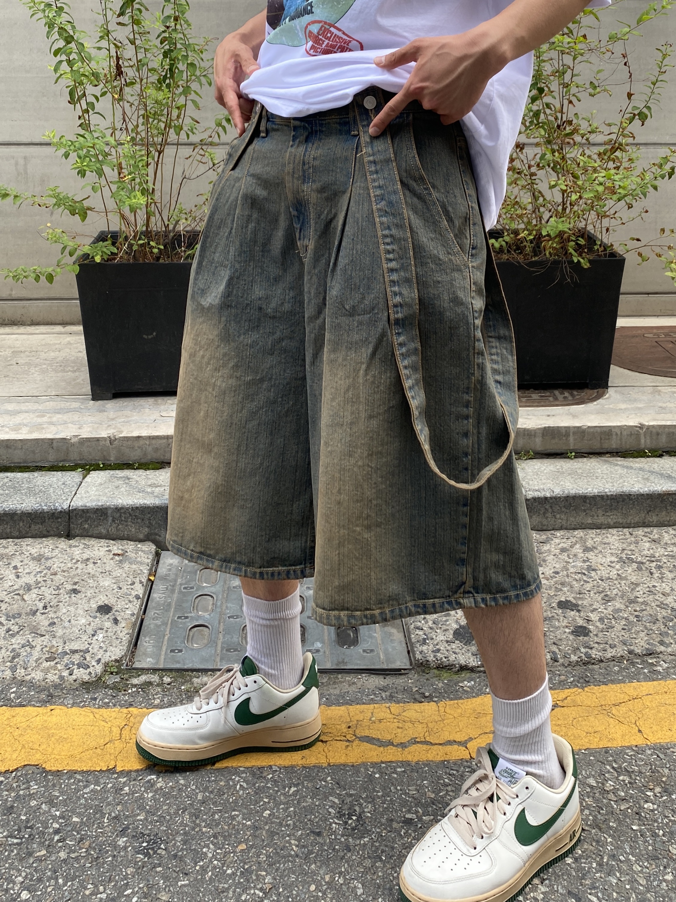 (W) Nike Air Force 1 Low Gorge Green 착용 스타일 - 5