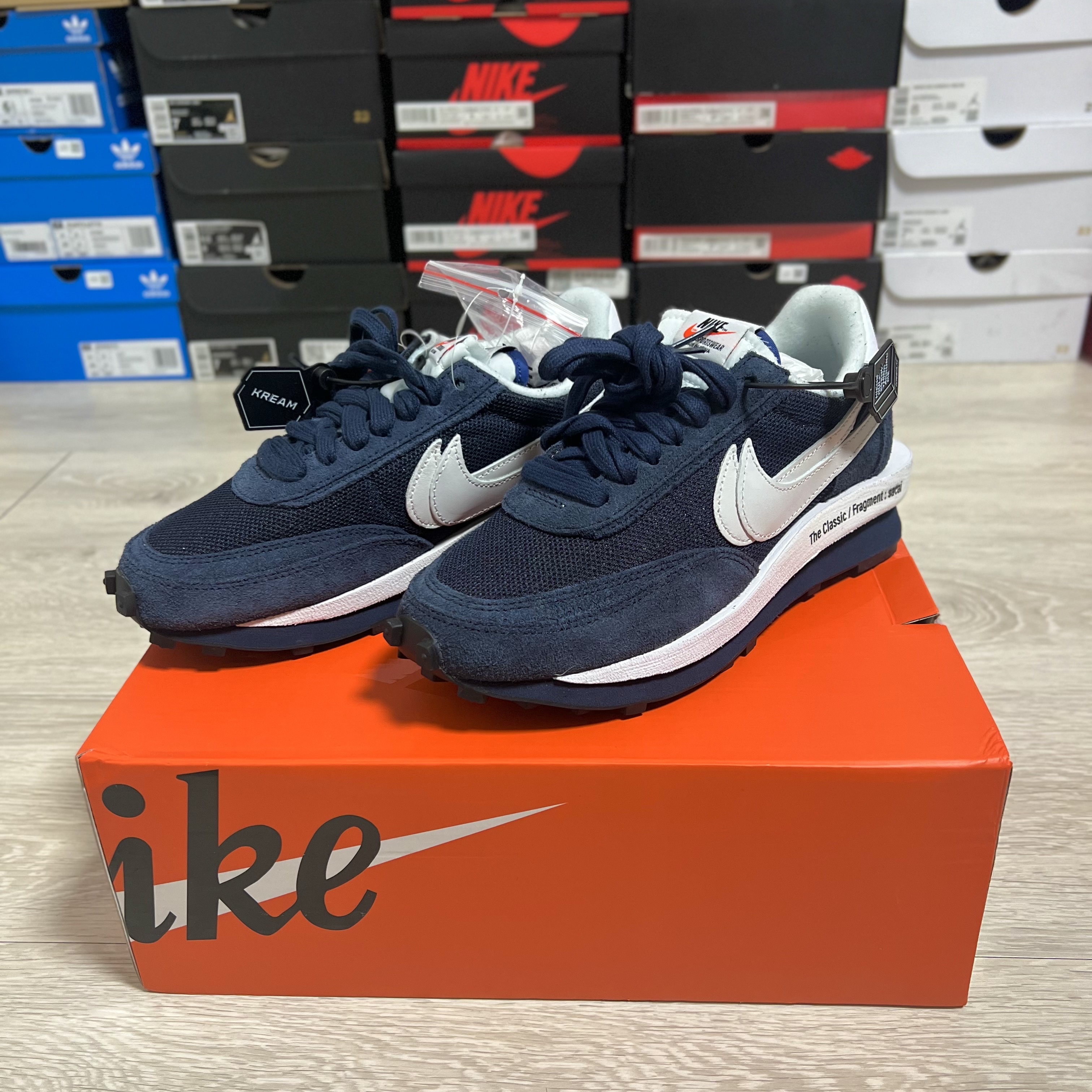 Nike x Sacai x Fragment LDWaffle Blackened Blue 착용 스타일