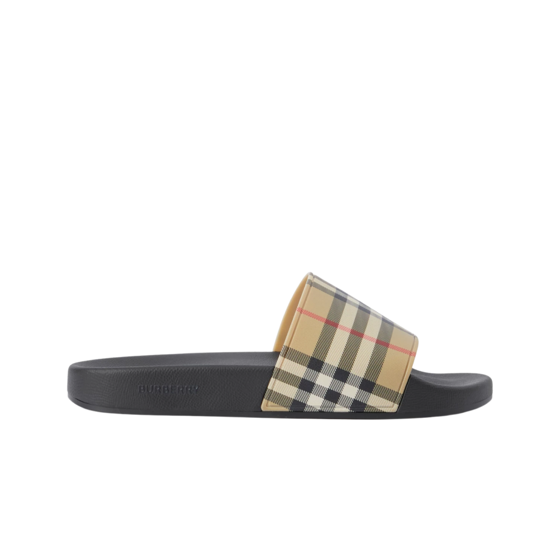 (W) 버버리 체크 프린트 슬라이드 아카이브 베이지((W) Burberry Check Print Slides Archive Beige)