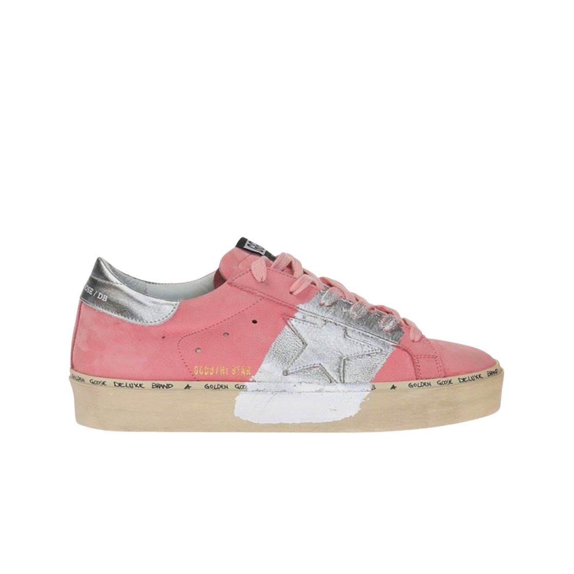 (W) 골든구스 하이스타 파우더 누벅 실버탭 스니커즈((W) Golden Goose Hi Star Powder Nubuck Silver Heel Tab Sneakers) - 1