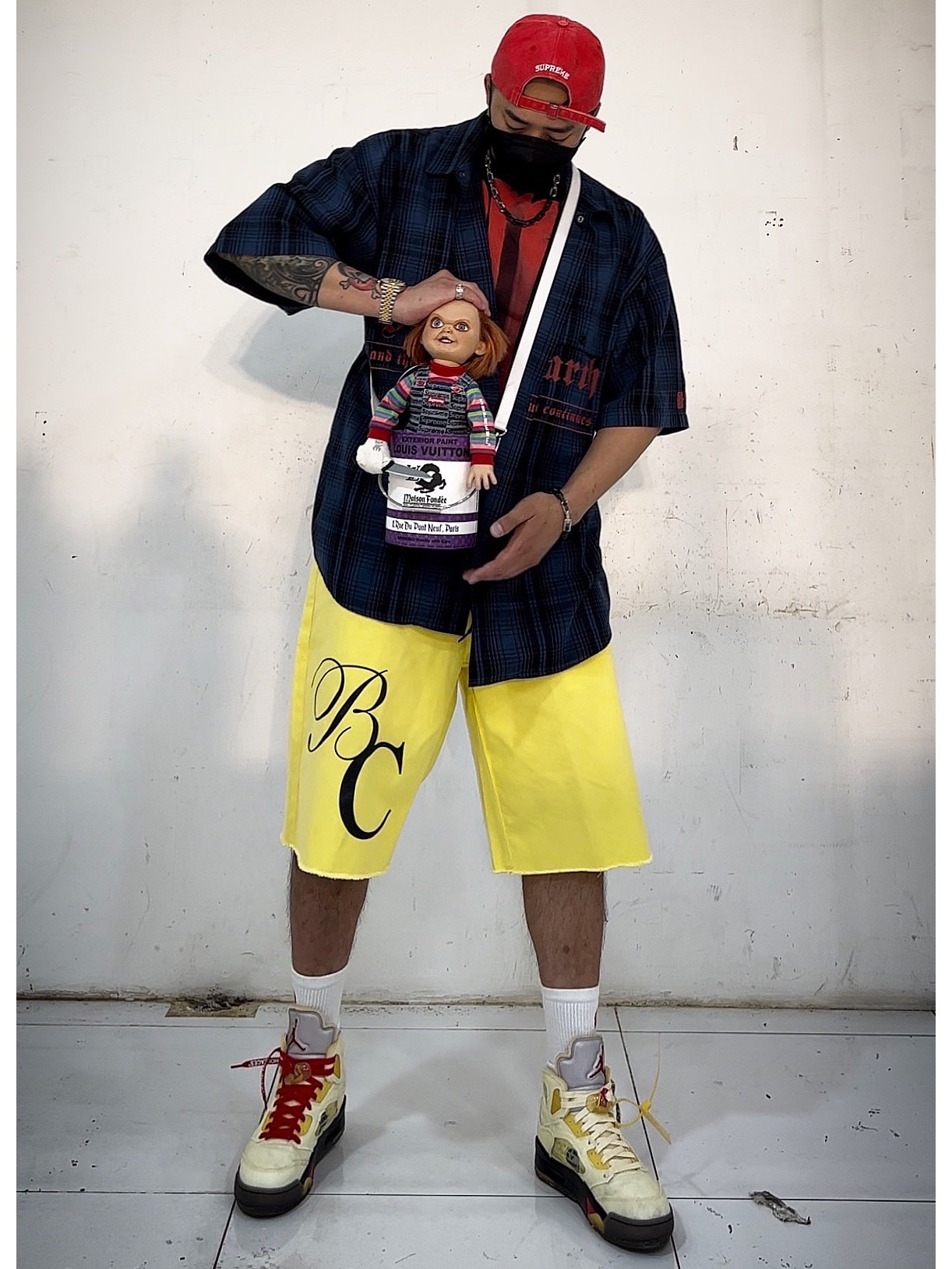 Supreme Pigment Canvas S Logo 6-Panel Red - 23SS, Supreme Bleed Logo S/S Top Black - 20FW 착용 스타일 - 5