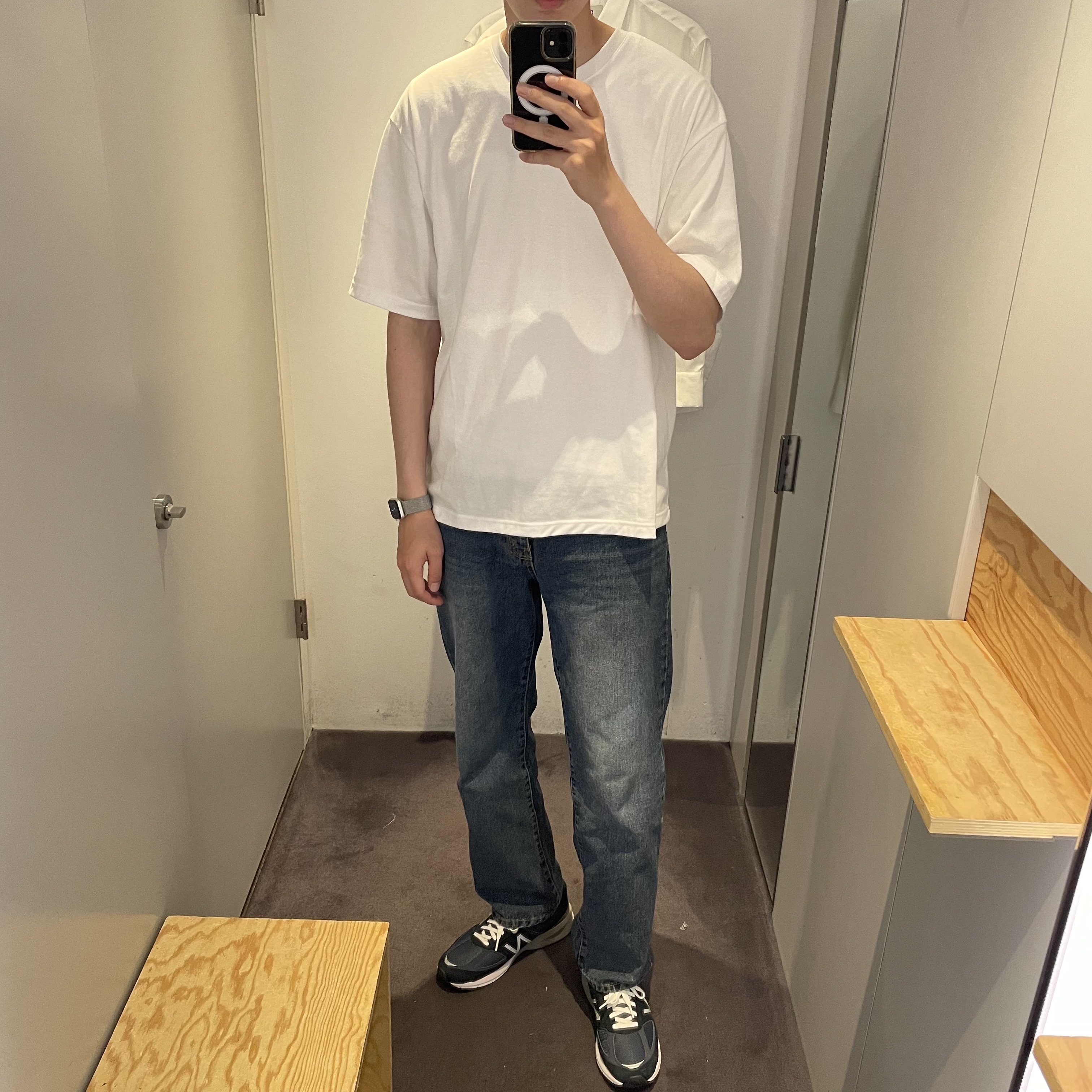 New Balance 990v5 Made in USA Navy - D Standard 착용 스타일