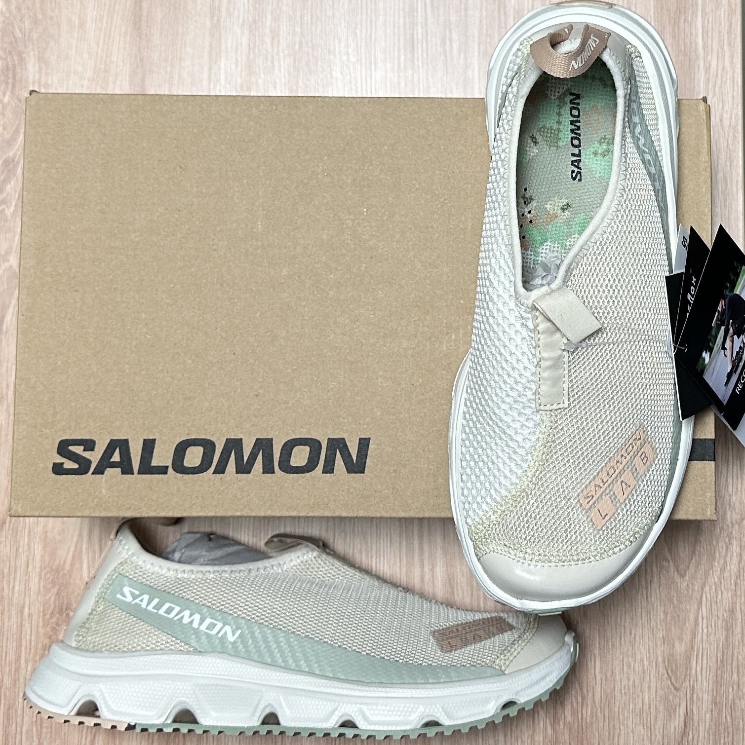 Salomon RX Moc Cottage Core Vanilla Ice Desert Sage 착용 스타일