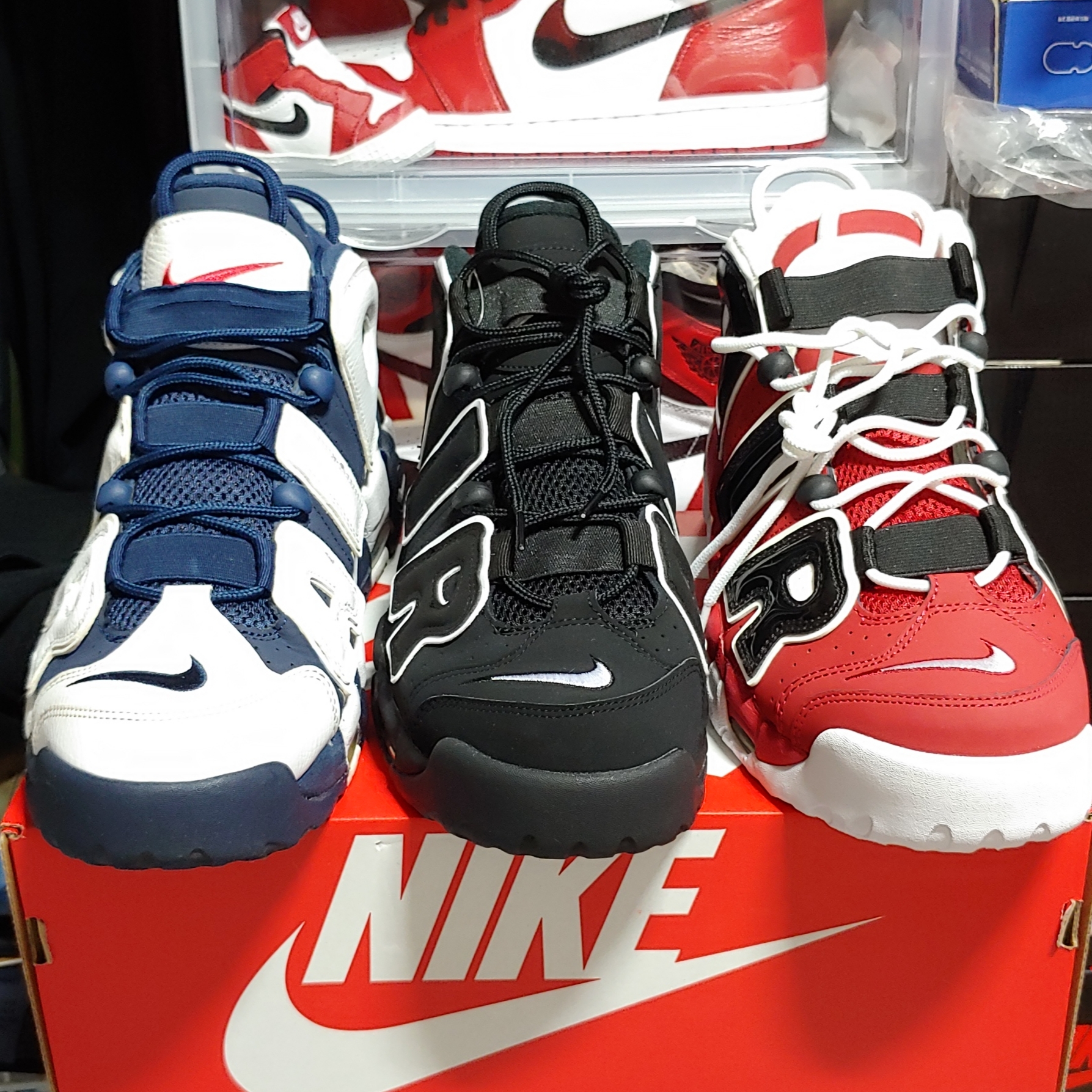 Nike Air More Uptempo 96 Bulls 2017, Nike Air More Uptempo Olympic 2016 착용 스타일 - 1