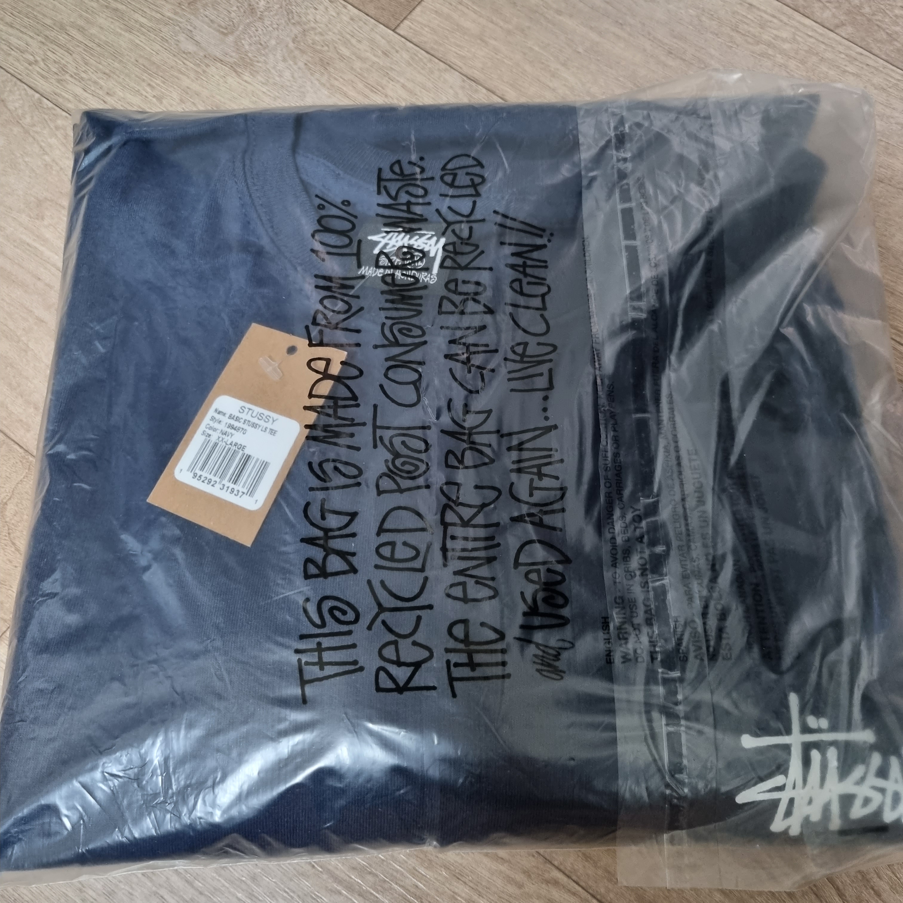 Stussy Basic Stussy LS T-Shirt Navy 2023 착용 스타일