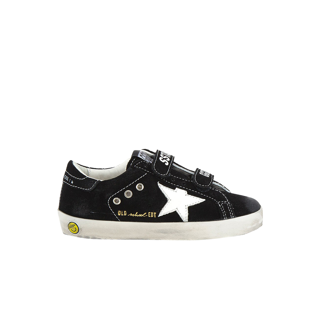(키즈) 골든구스 올드스쿨 스웨이드 어퍼 스트라이프 블랙 화이트탭 스니커즈((Kids) Golden Goose Old School Suede Upper Stripe Black White Heel Tab Sneakers) - 1