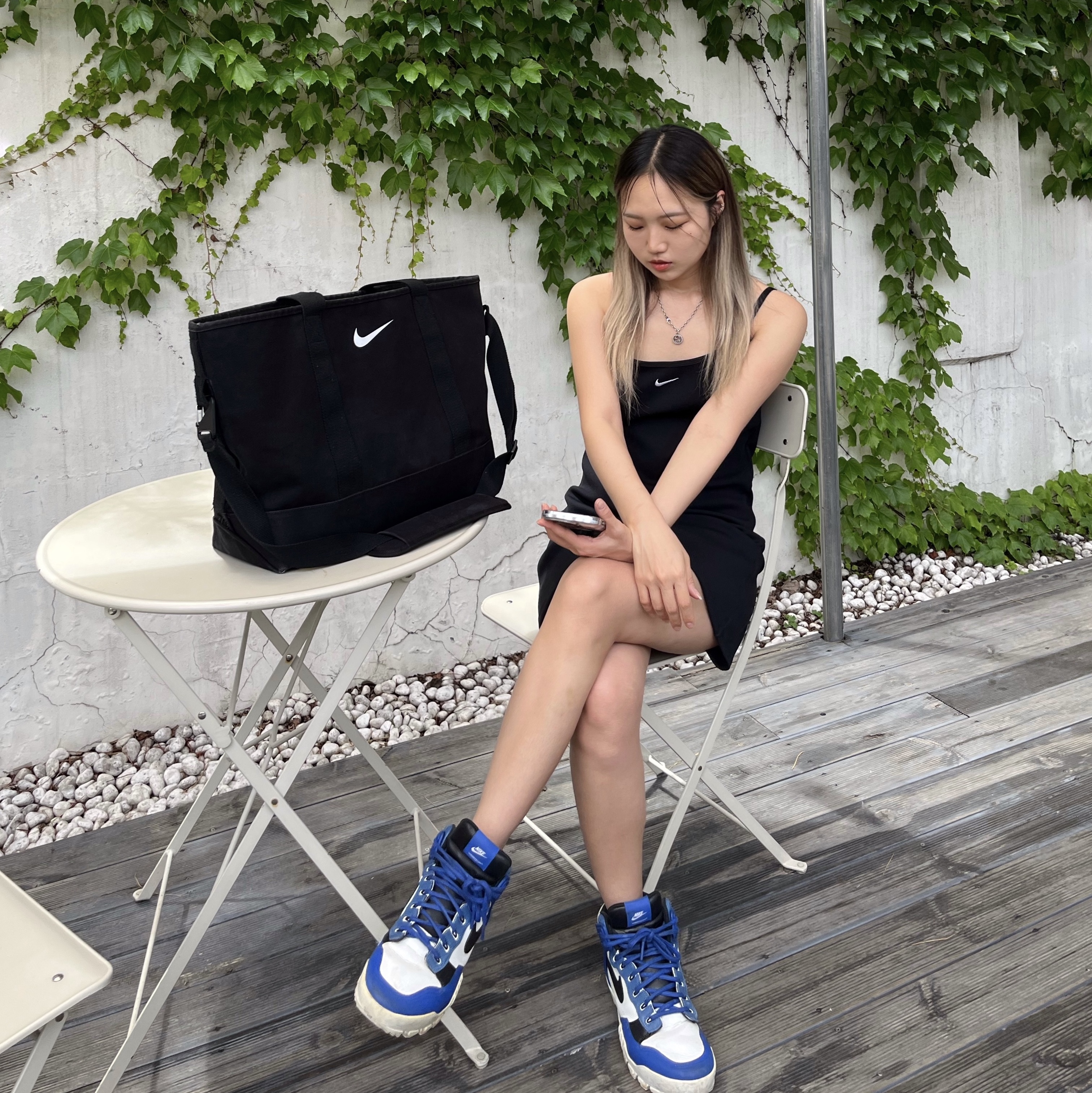 Nike x Undercover SFB Jungle Dunk White, Nike x Stussy Tote Bag 착용 스타일