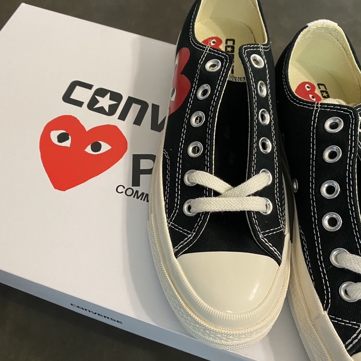 Converse x Play Comme des Garcons Chuck 70 Ox Black 착용 스타일 - 1