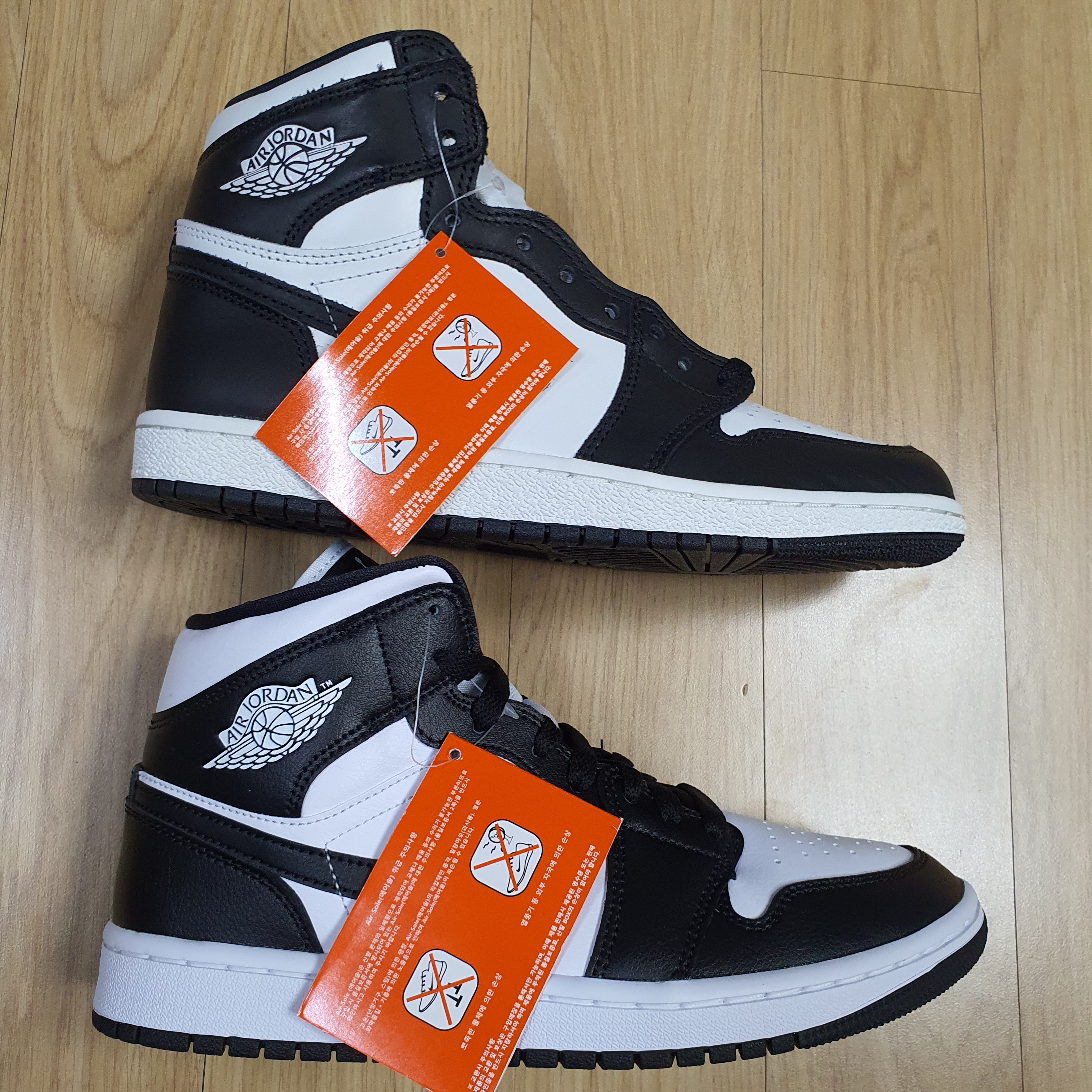 (W) Jordan 1 Mid White Black, Jordan 1 High 85 Black White 착용 스타일