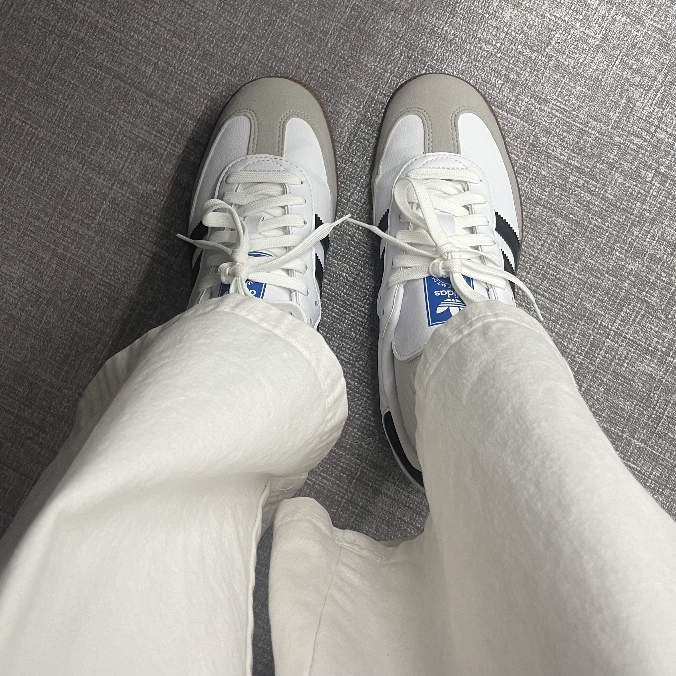 Adidas Samba Vegan White Black 착용 스타일