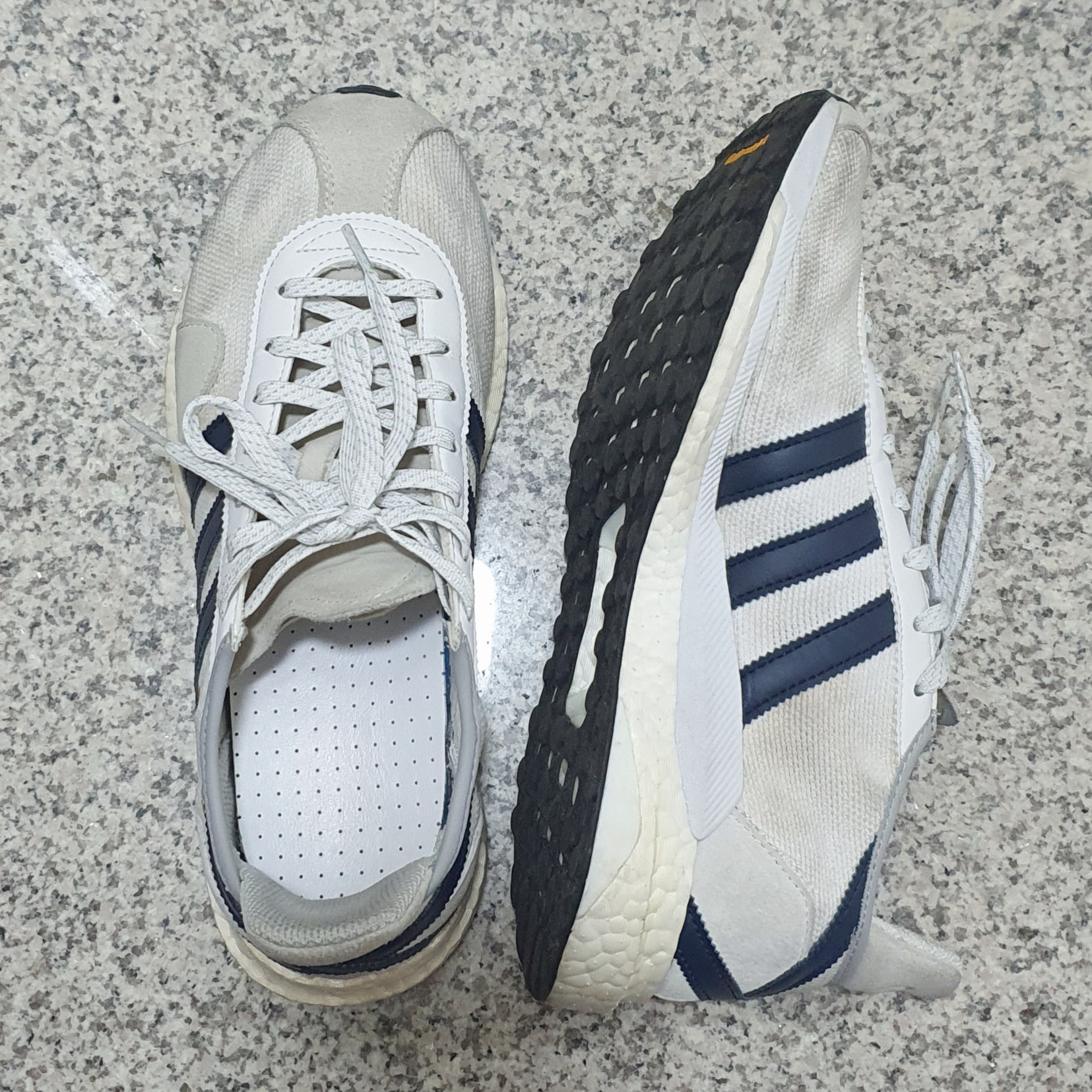 Adidas x Human Made Tokio Solar Hu White Navy 착용 스타일