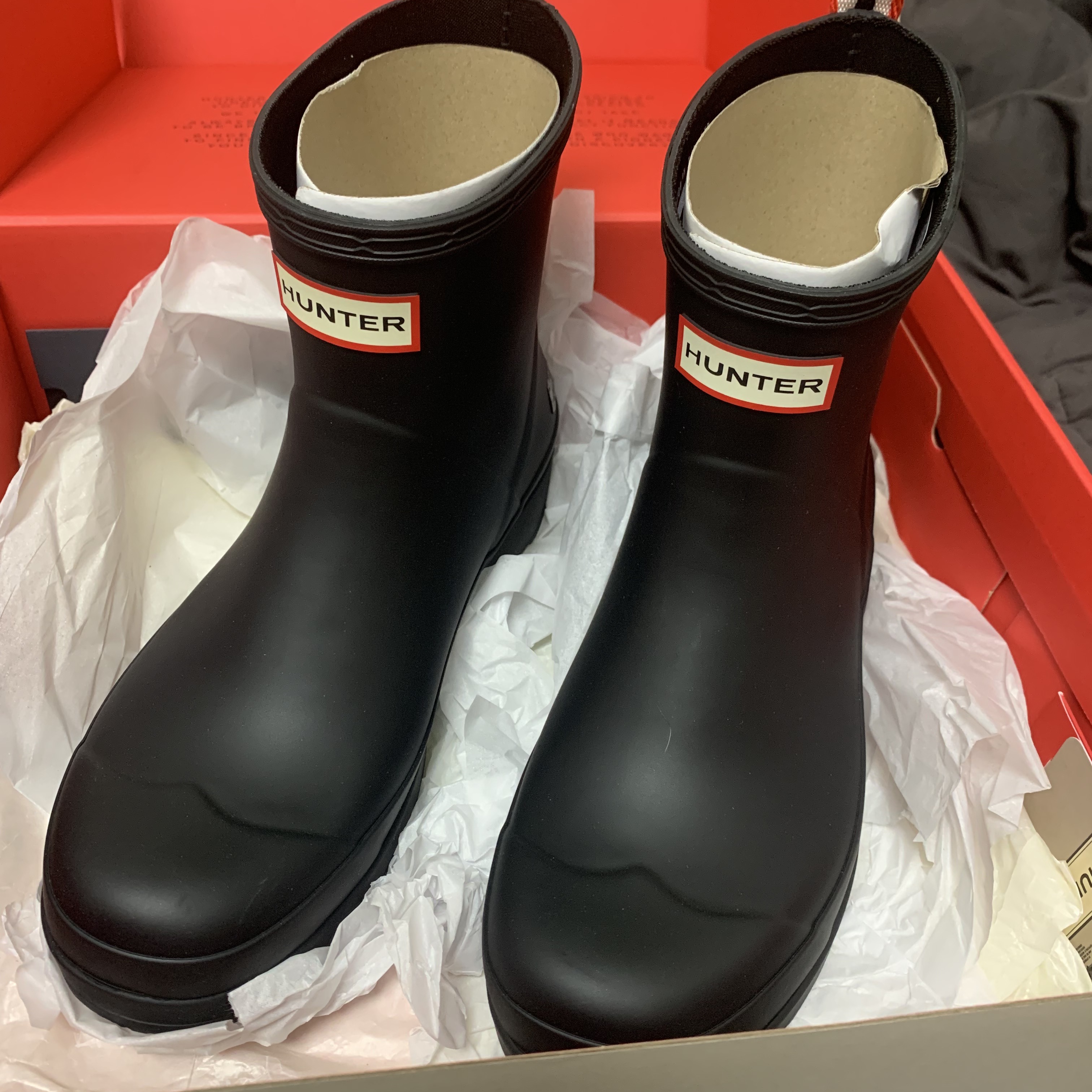 Hunter Play Short Wellington Boots Black 착용 스타일 - 3