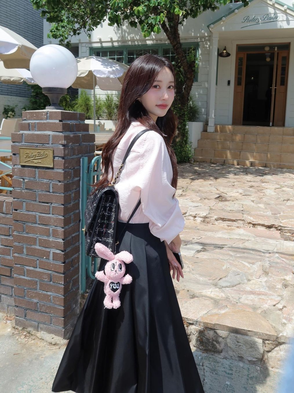 Youhee Elli Keyring Pink 착용 스타일