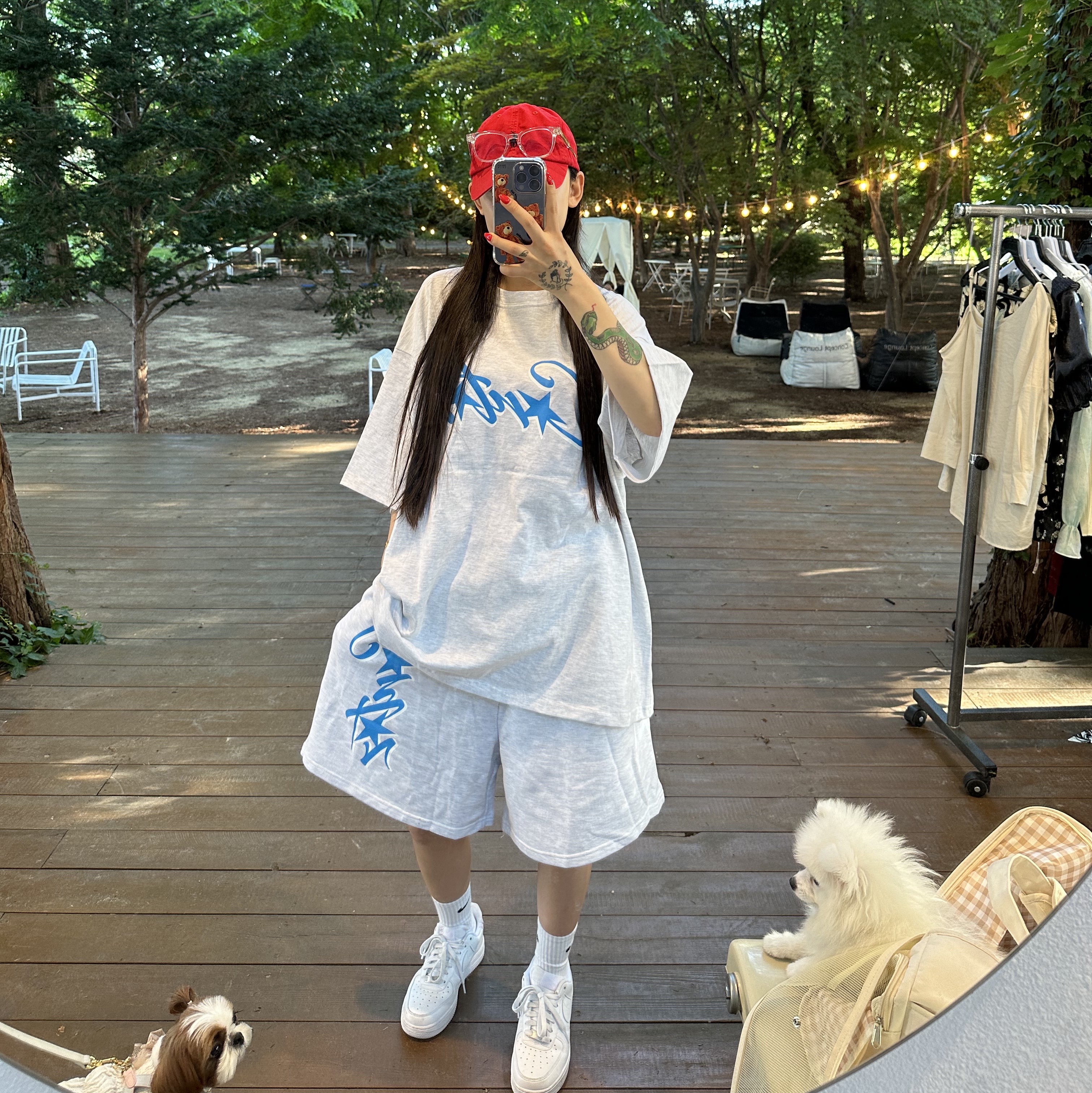 (W) Nike Air Force 1 '07 Low White 착용 스타일