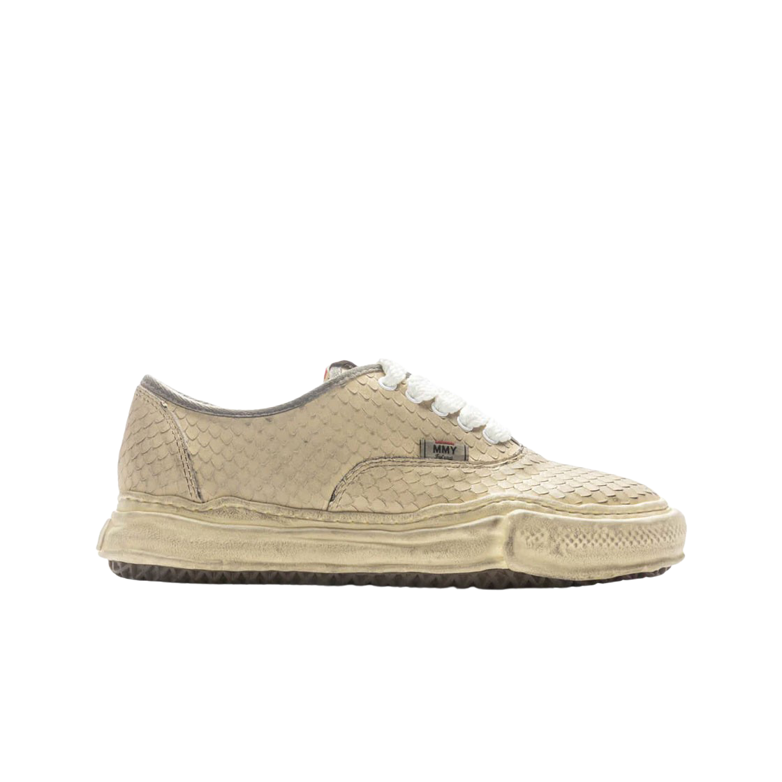 메종 미하라 야스히로 베이커 OG 솔 디스트레스 레더 로우탑 스니커즈 화이트(Maison Mihara Yasuhiro Baker OG Sole Distressed Leather Low-top Sneakers White) - 1
