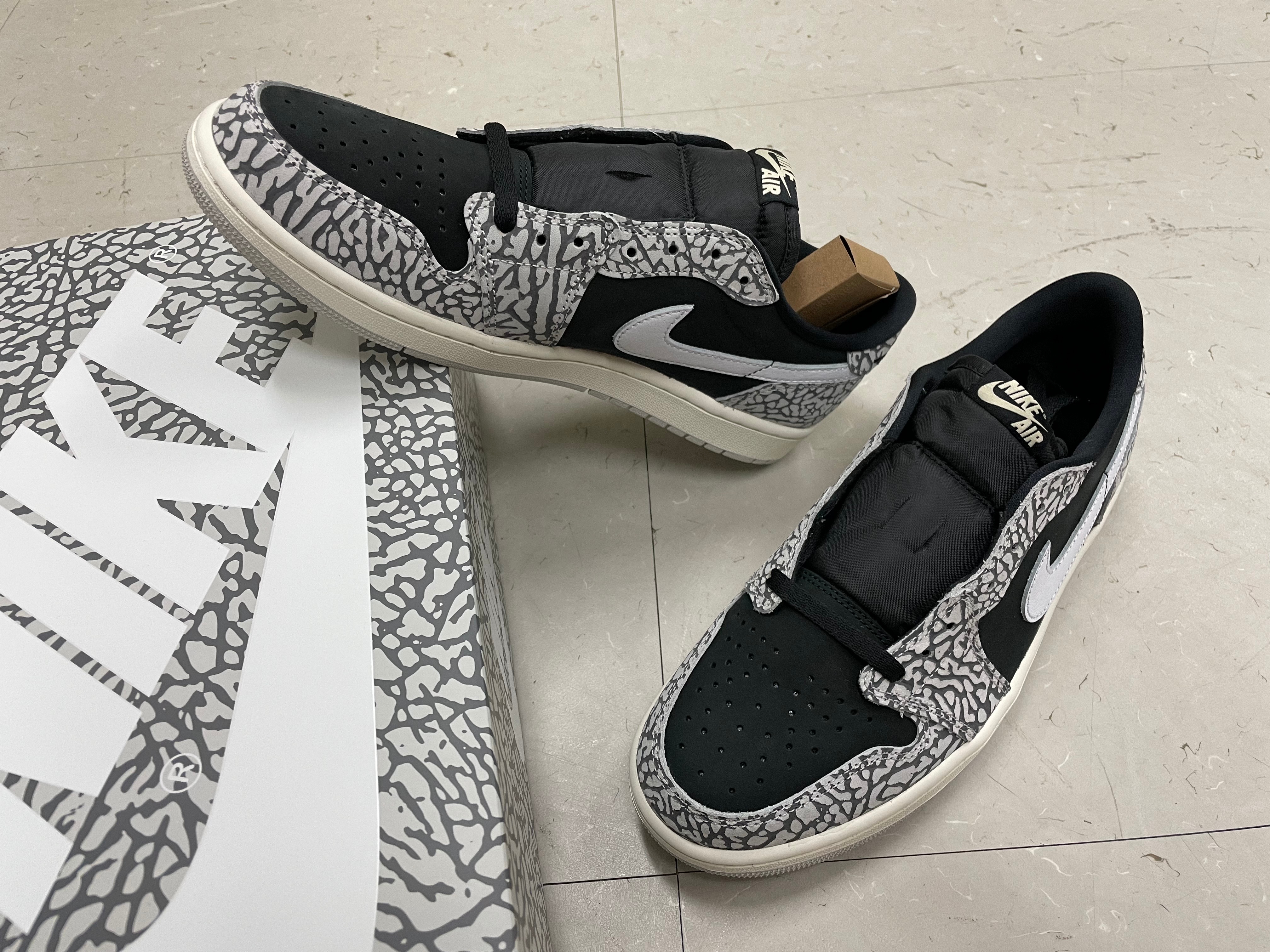 Jordan 1 Retro Low OG Black Cement 착용 스타일 - 2