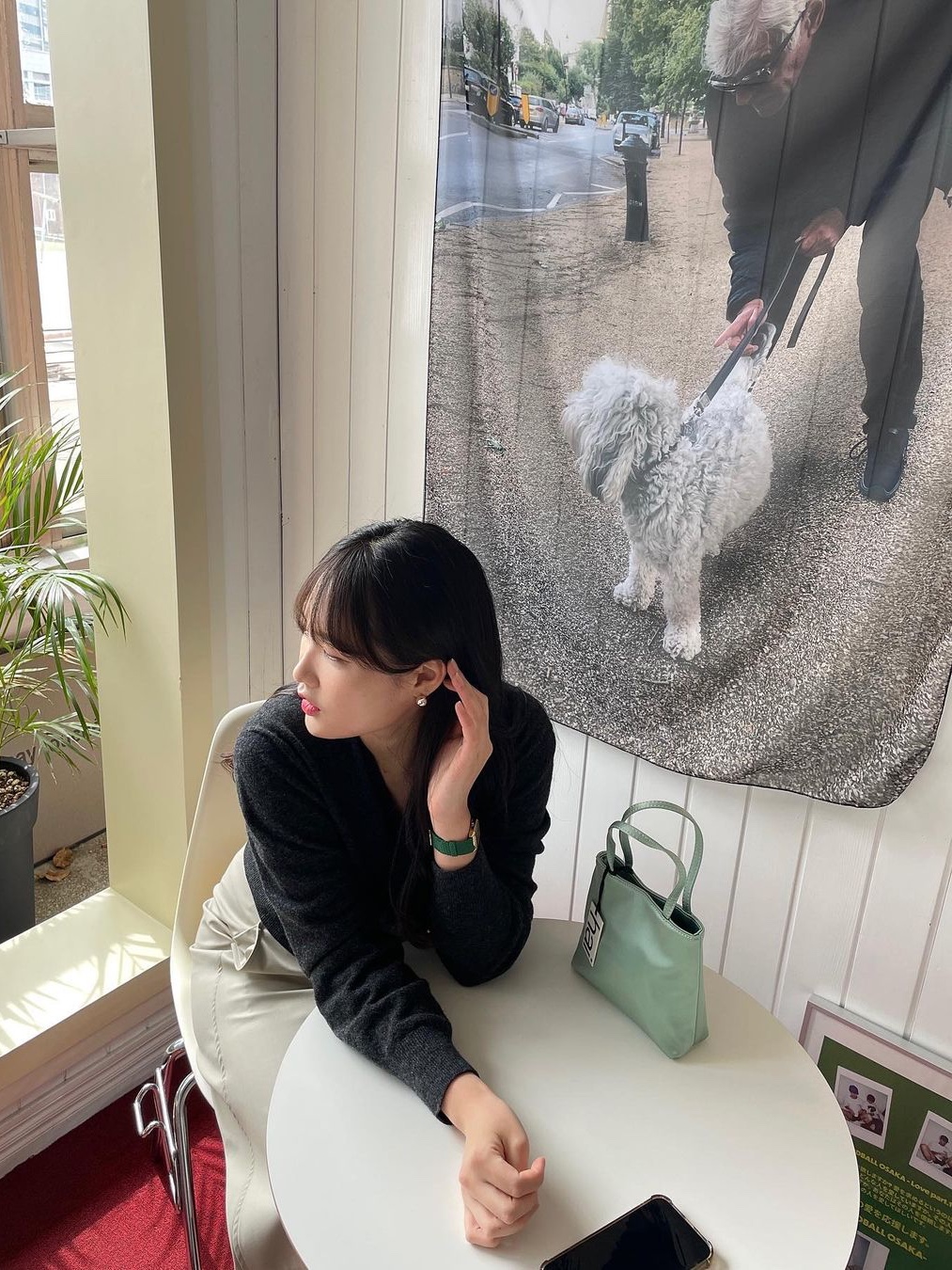 Hai Little Silk Bag Light Green, Hai Little Silk Bag Light Blue 착용 스타일