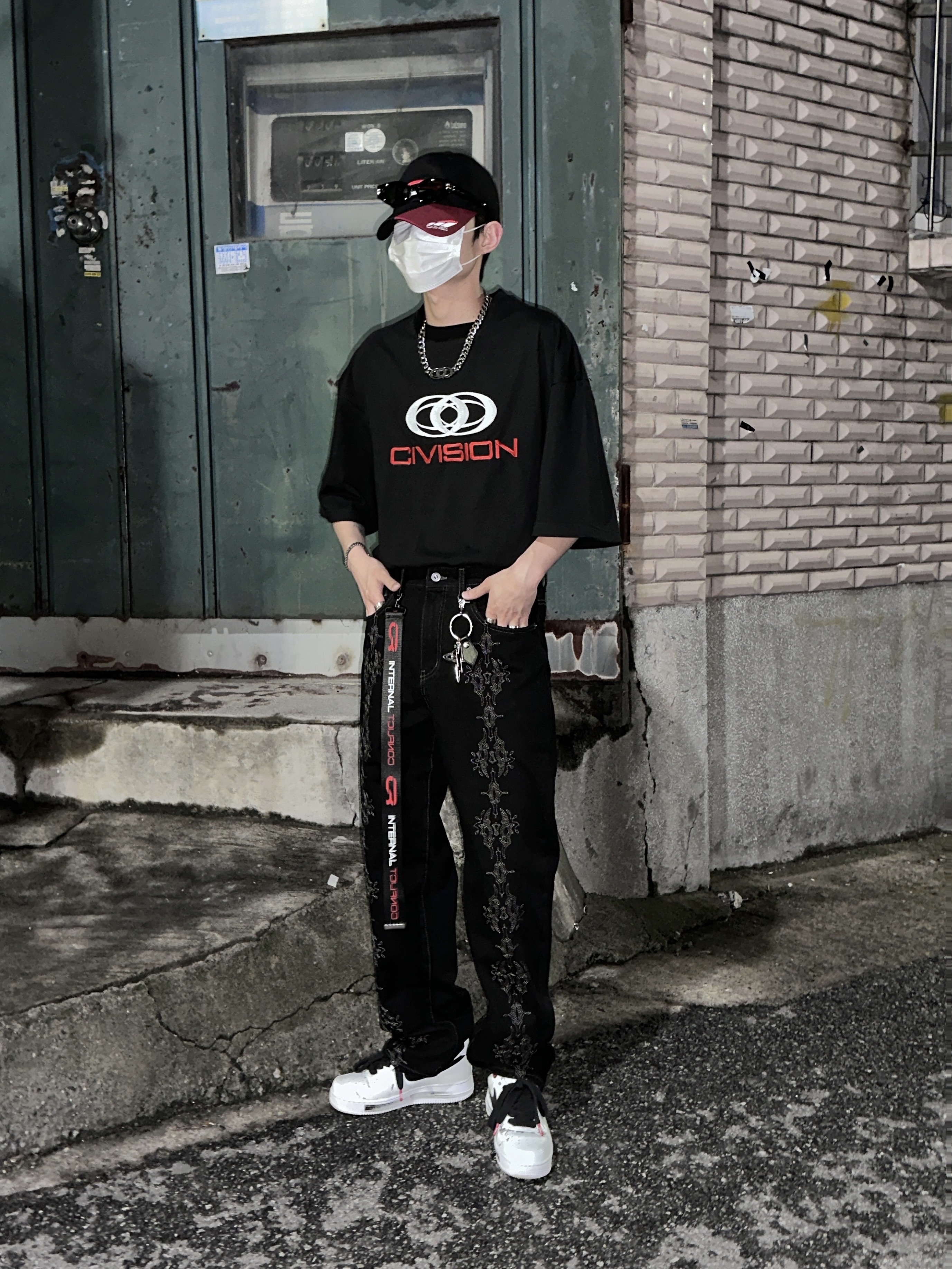 Civision by CSC Vision Logo T-Shirt Black, Nike x Peaceminusone Air Force 1 Low Para-Noise 2.0 착용 스타일 - 3