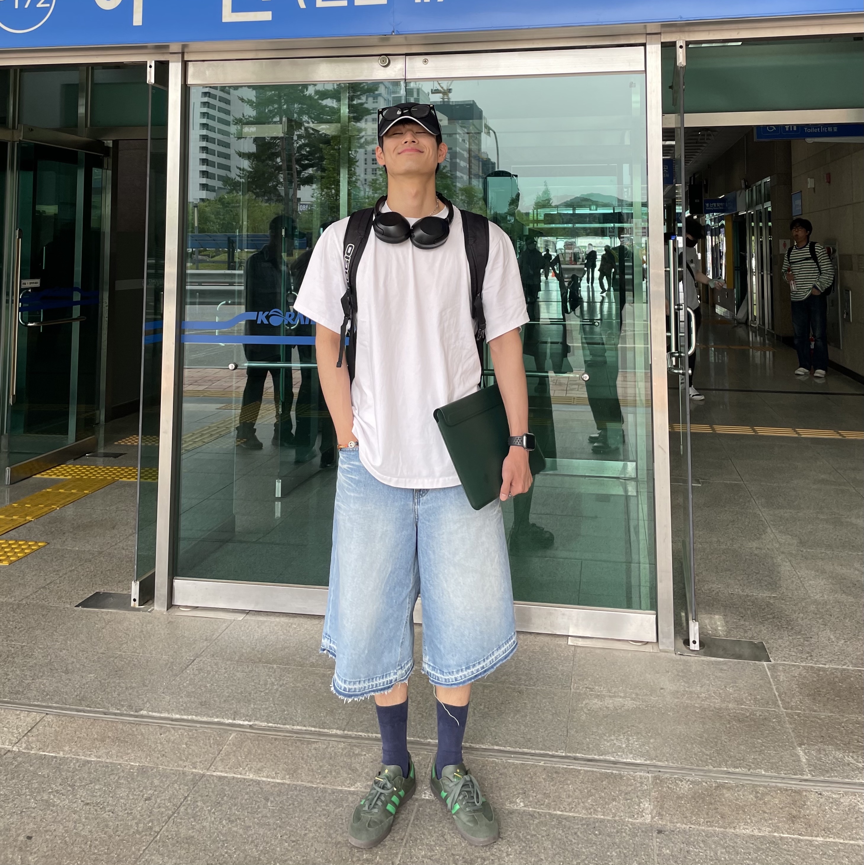 Adidas Samba Team Shadow Green 착용 스타일