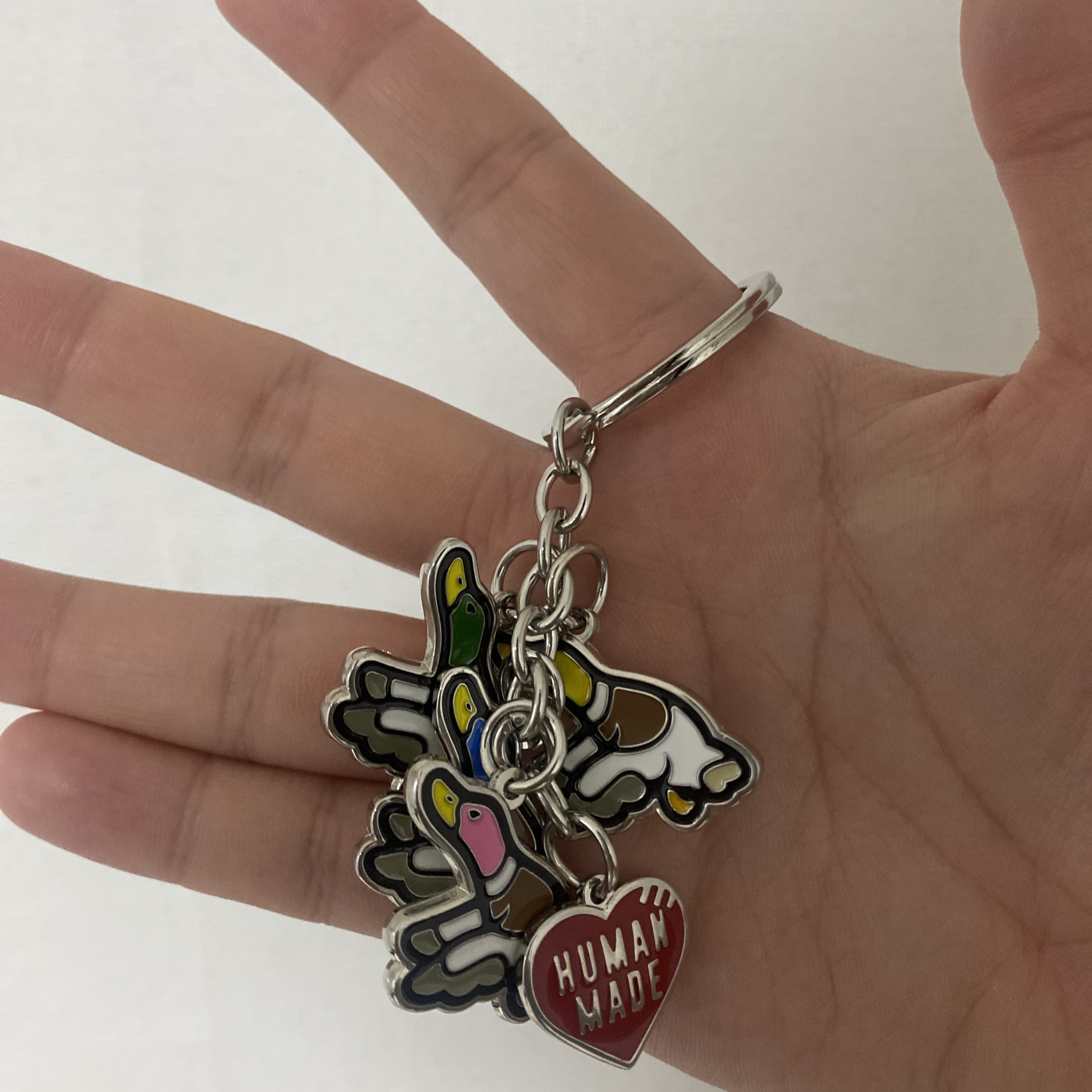 Human Made Flying Duck Keyring Silver 착용 스타일