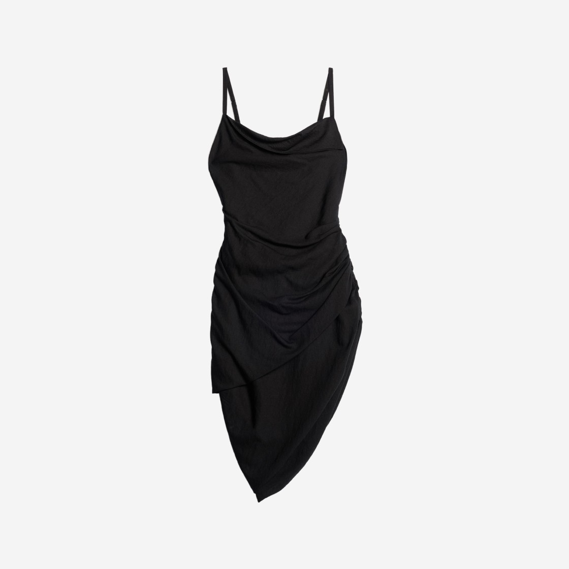 (W) Jacquemus La Robe Saudade Asymmetric Draped Mini Dress Black 상세 이미지 1