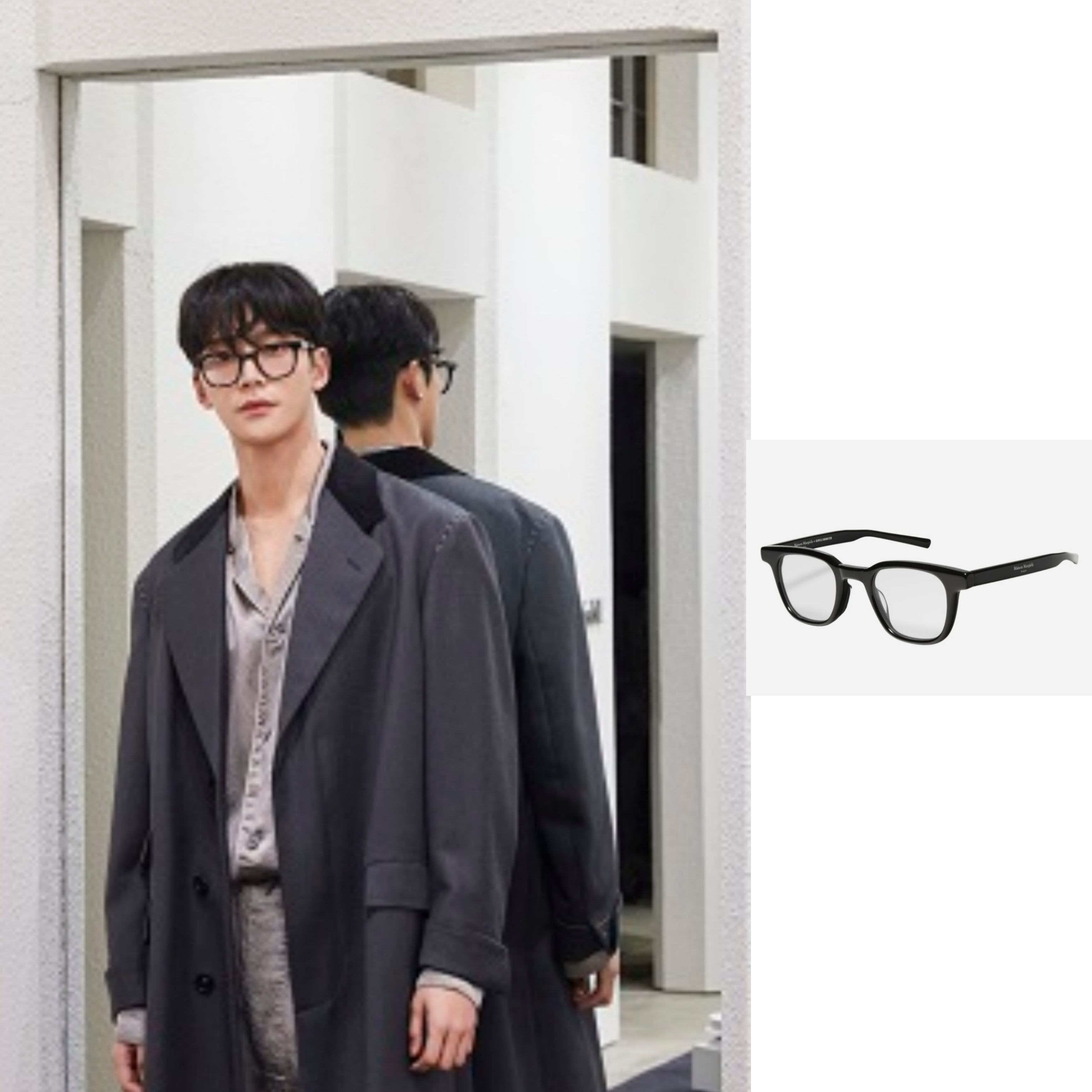 Gentle Monster x Maison Margiela MM010 Clear Black 착용 스타일 - 1