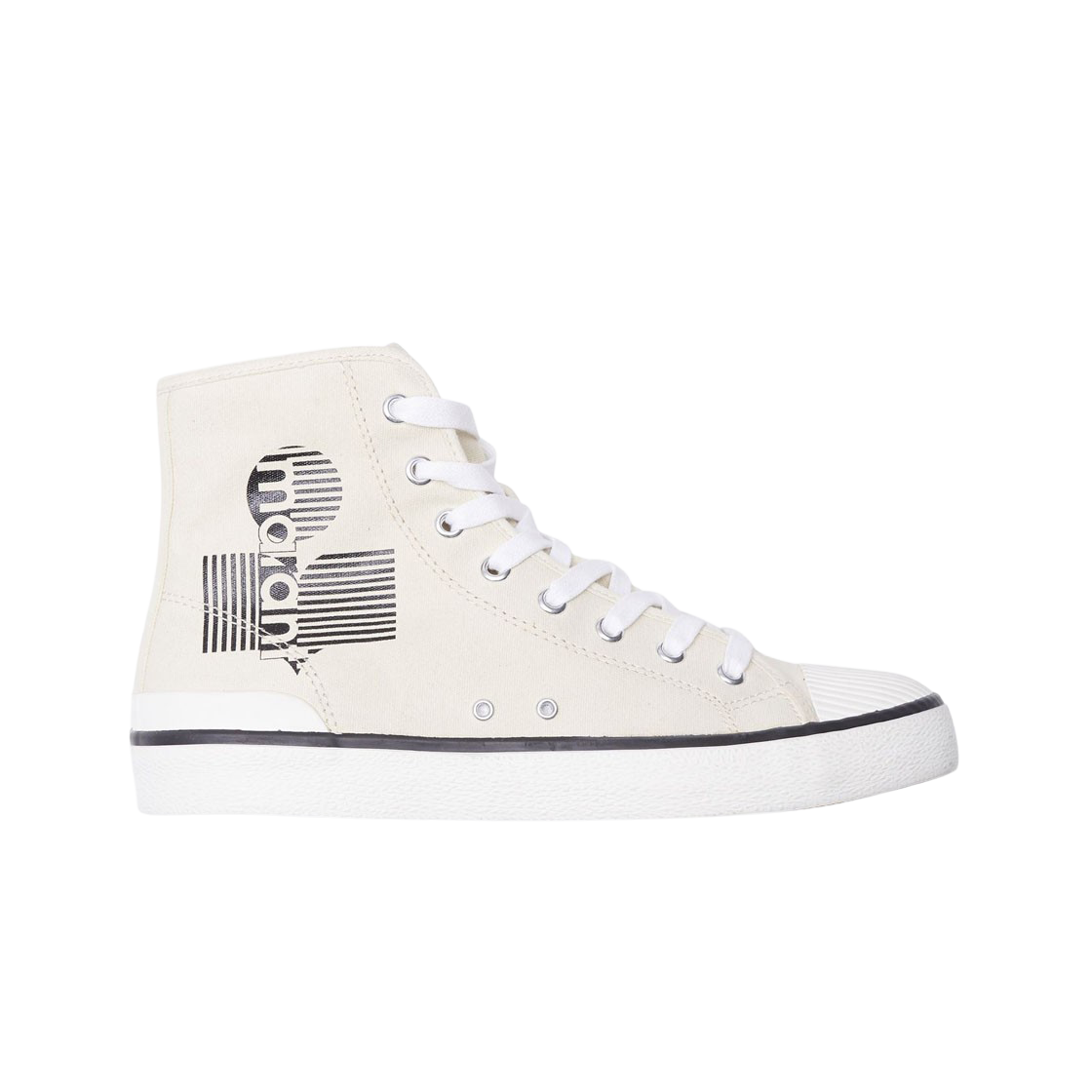 (W) 이자벨 마랑 벤킨 하이탑 캔버스 스니커즈 초크((W) Isabel Marant Benkeenh High-Top Canvas Sneakers Chalk)